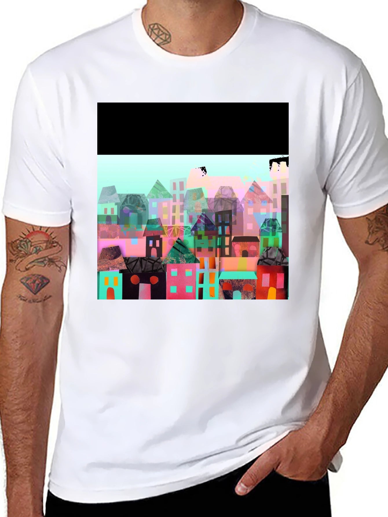 Abstract Town T-Shirt - Artistic Print