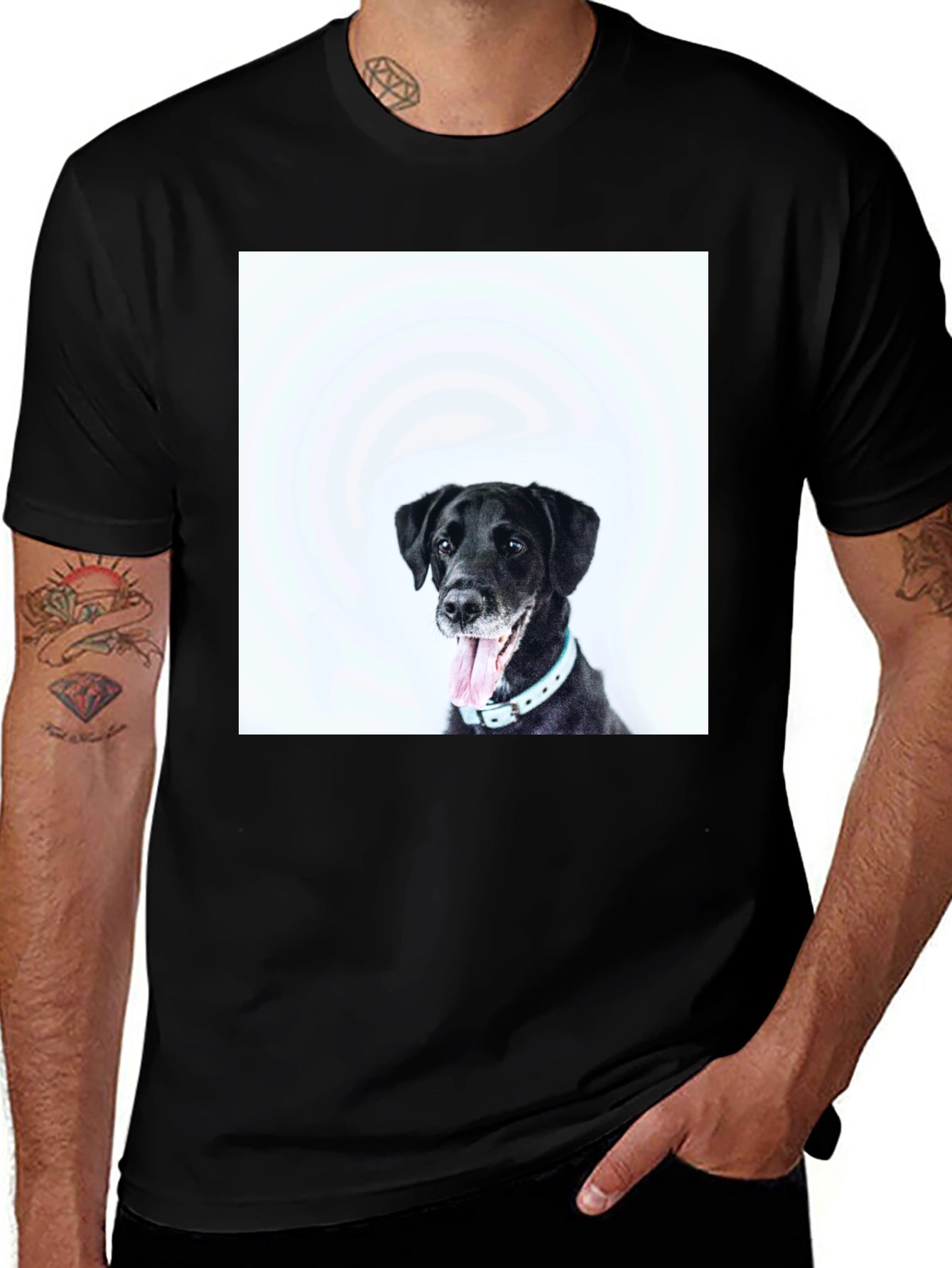 Black Dog Graphic T-Shirt - Unisex Casual Wear