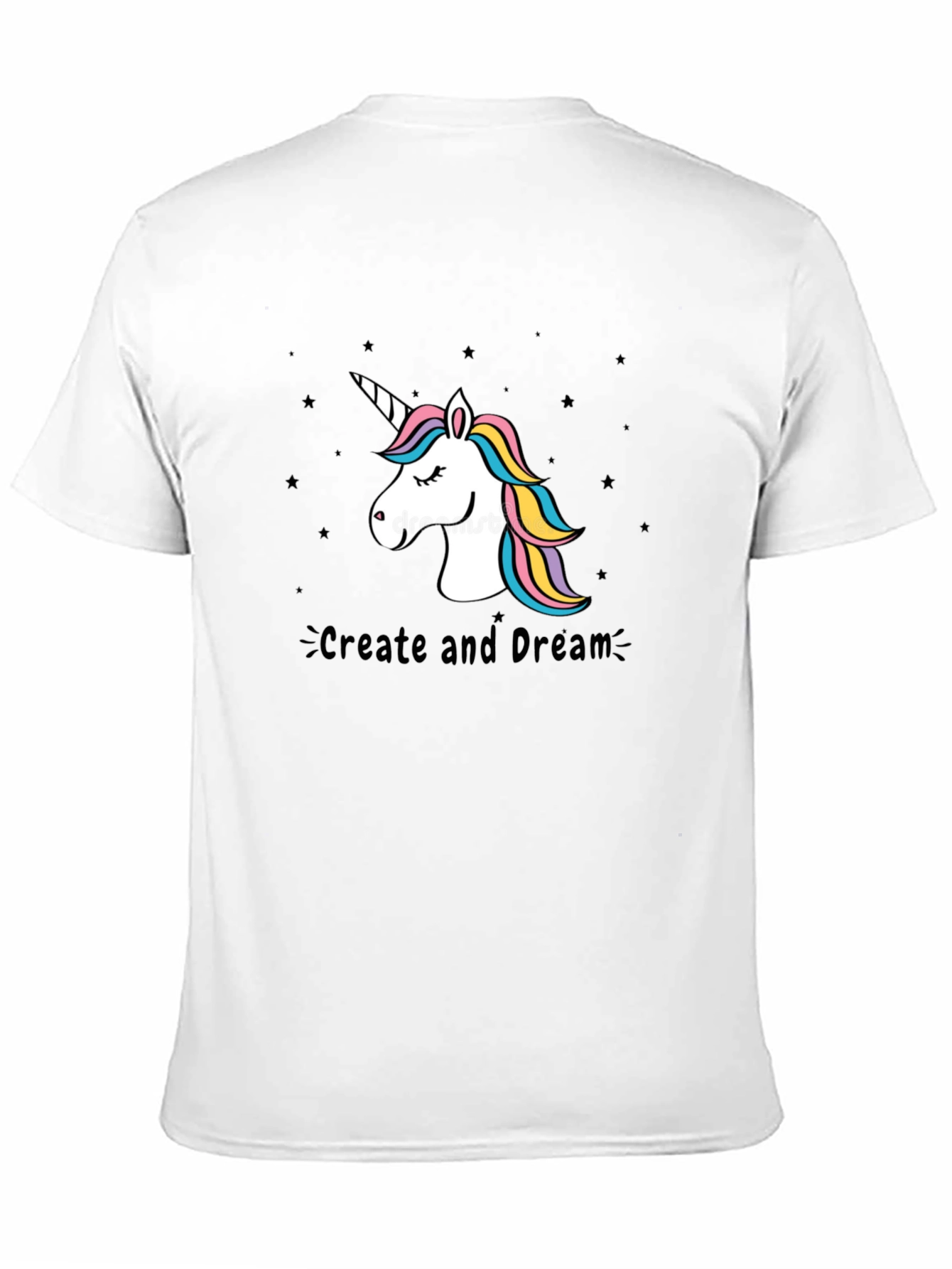 Unicorn Create and Dream Black T-Shirt