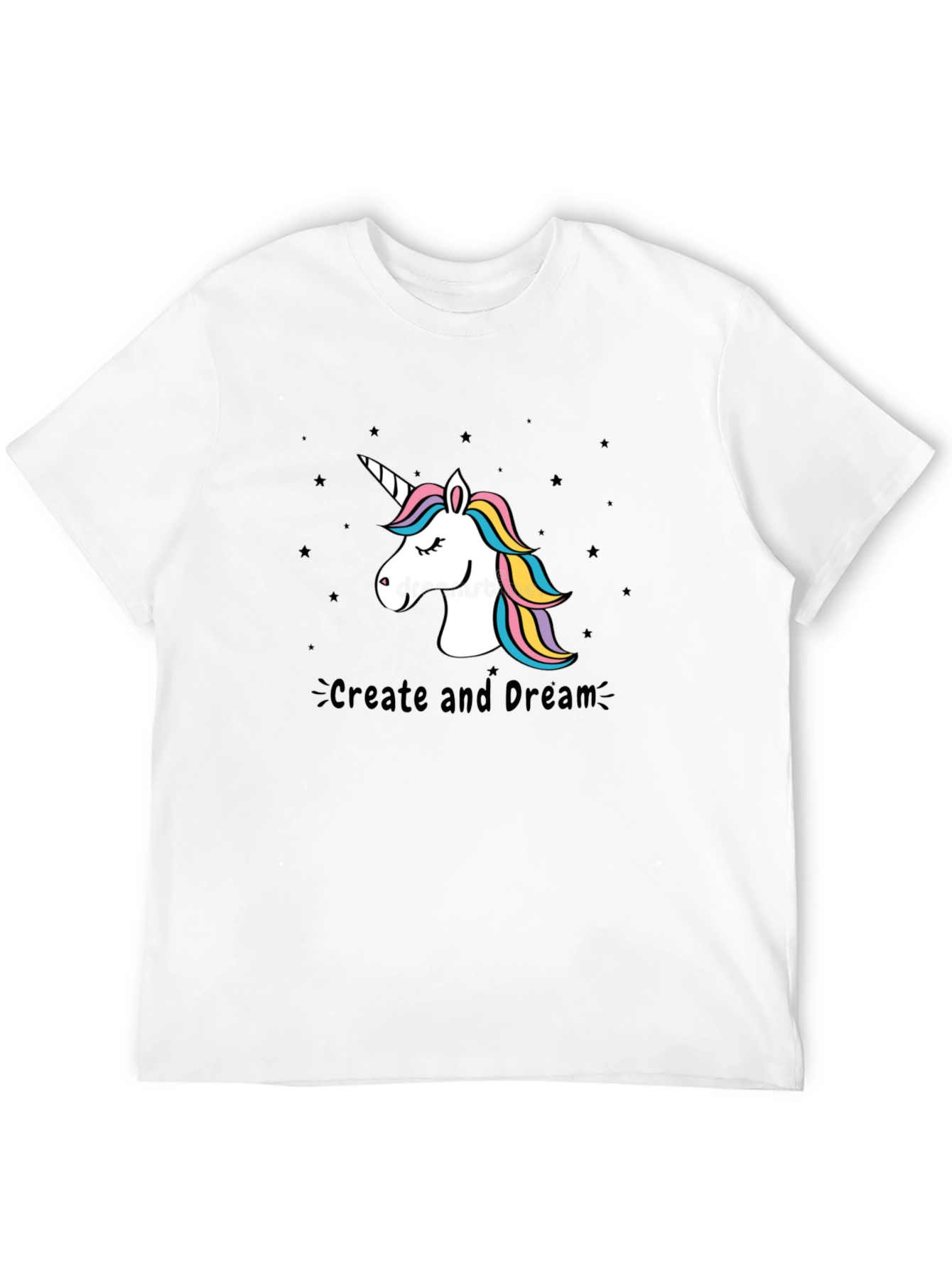 Unicorn Create and Dream Black T-Shirt