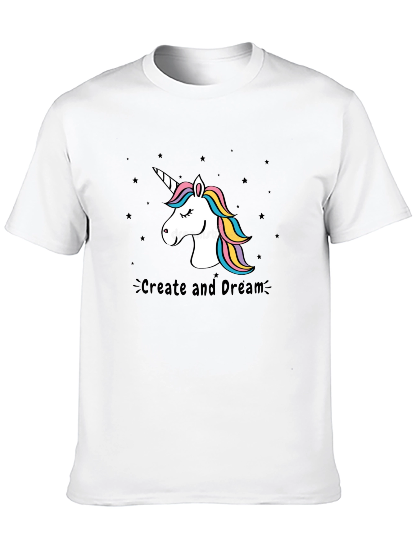 Unicorn Create and Dream Black T-Shirt