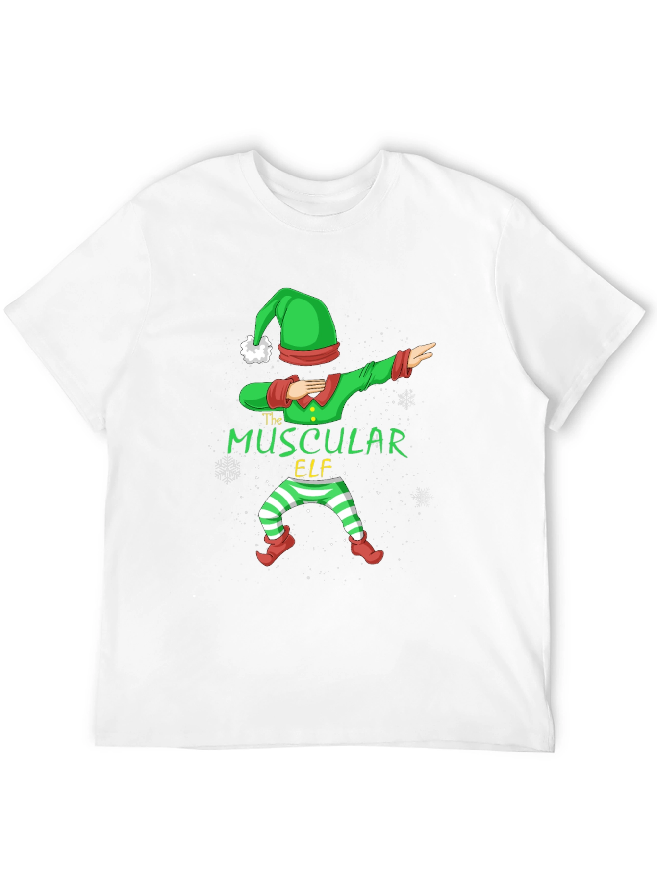 Muscular Elf Dabbing Christmas T-Shirt