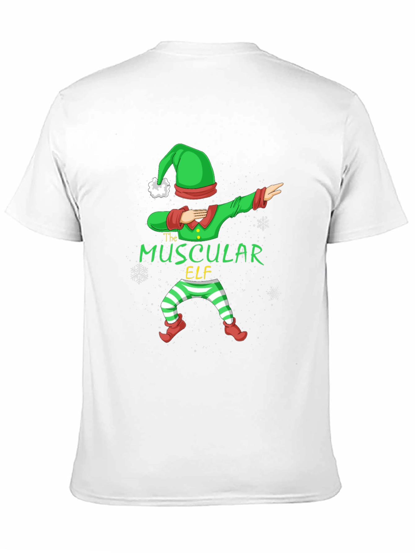 Muscular Elf Dabbing Christmas T-Shirt