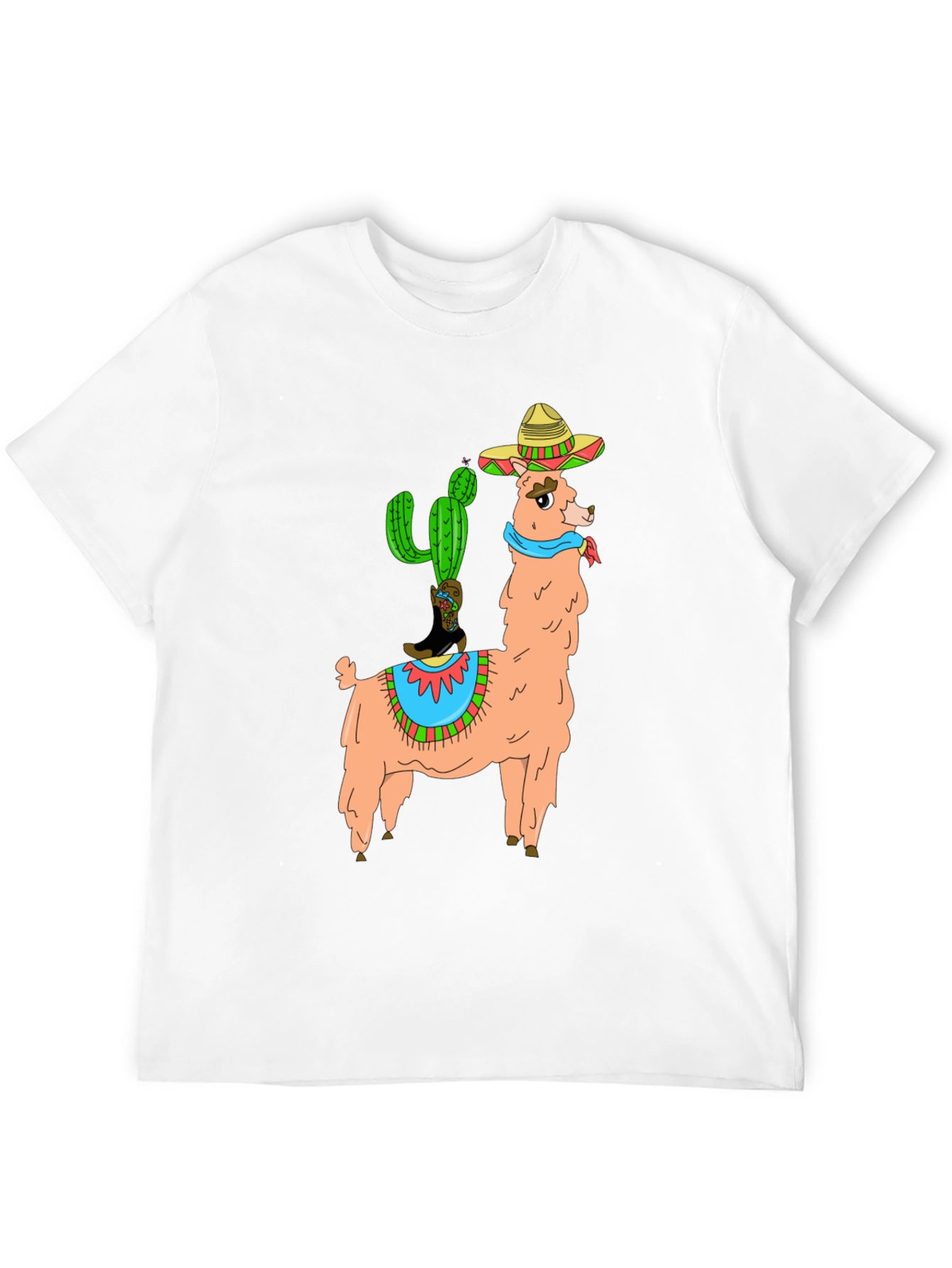 Llama Cactus Graphic Tee - Stylish Novelty T-Shirt