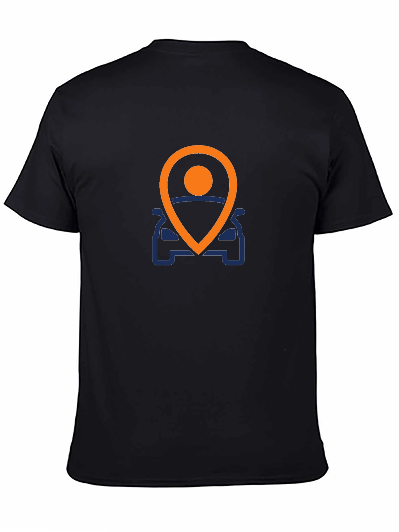 Mens Black T-Shirt with Car Location Graphic