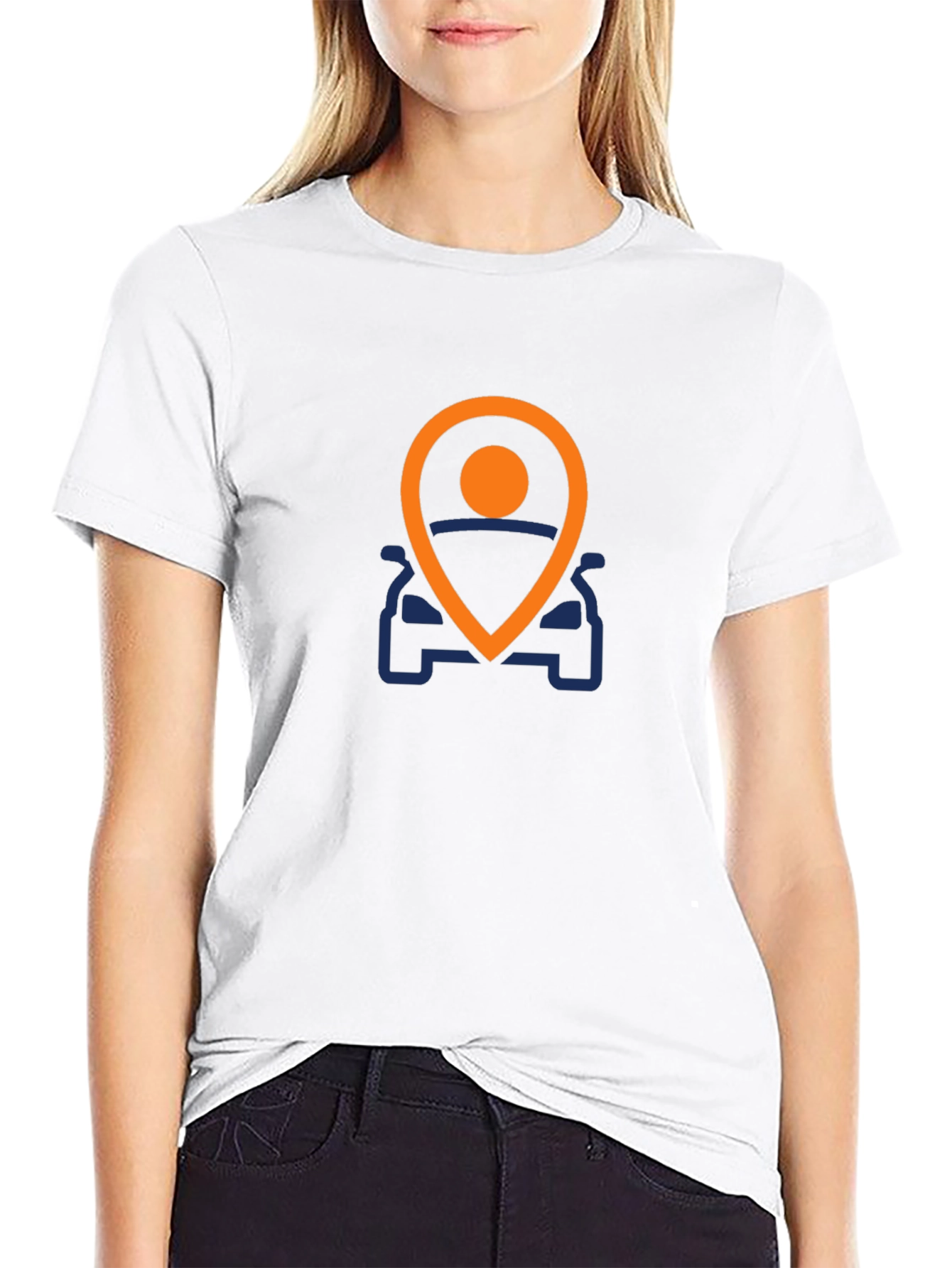 Mens Black T-Shirt with Car Location Graphic