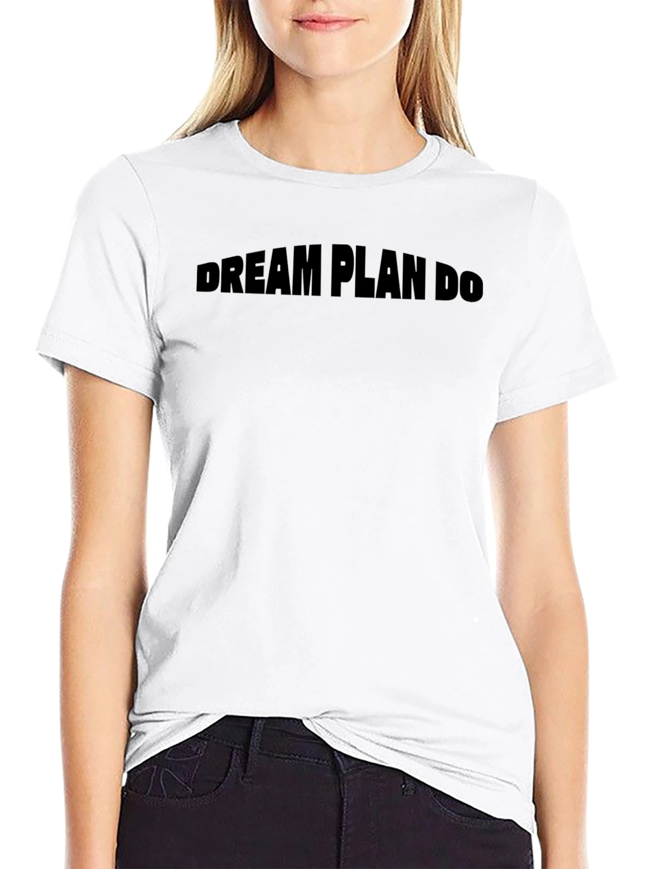 Dream Plan Do Black Graphic Tee Shirt
