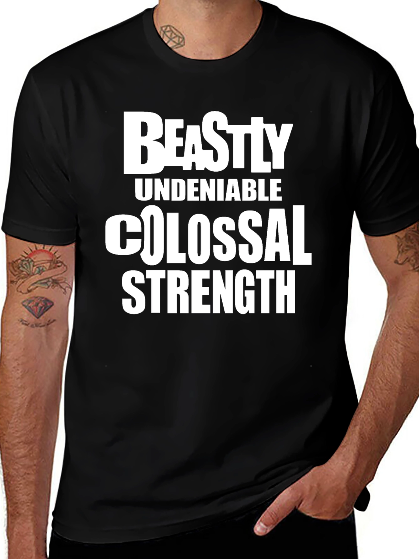 Beastly Strength Black Graphic Tee