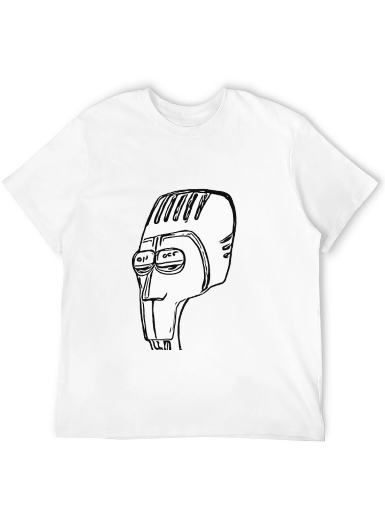 Retro Robot Head Graphic Tee - Black