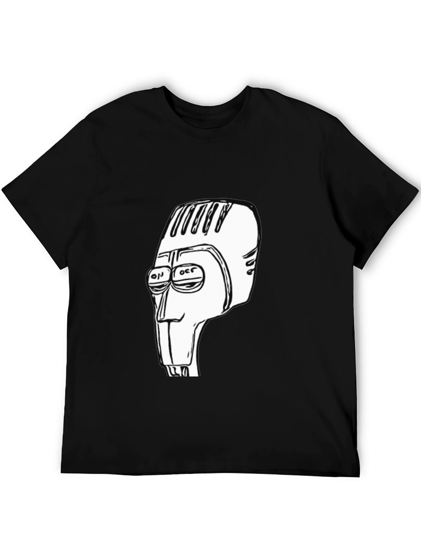 Retro Robot Head Graphic Tee - Black