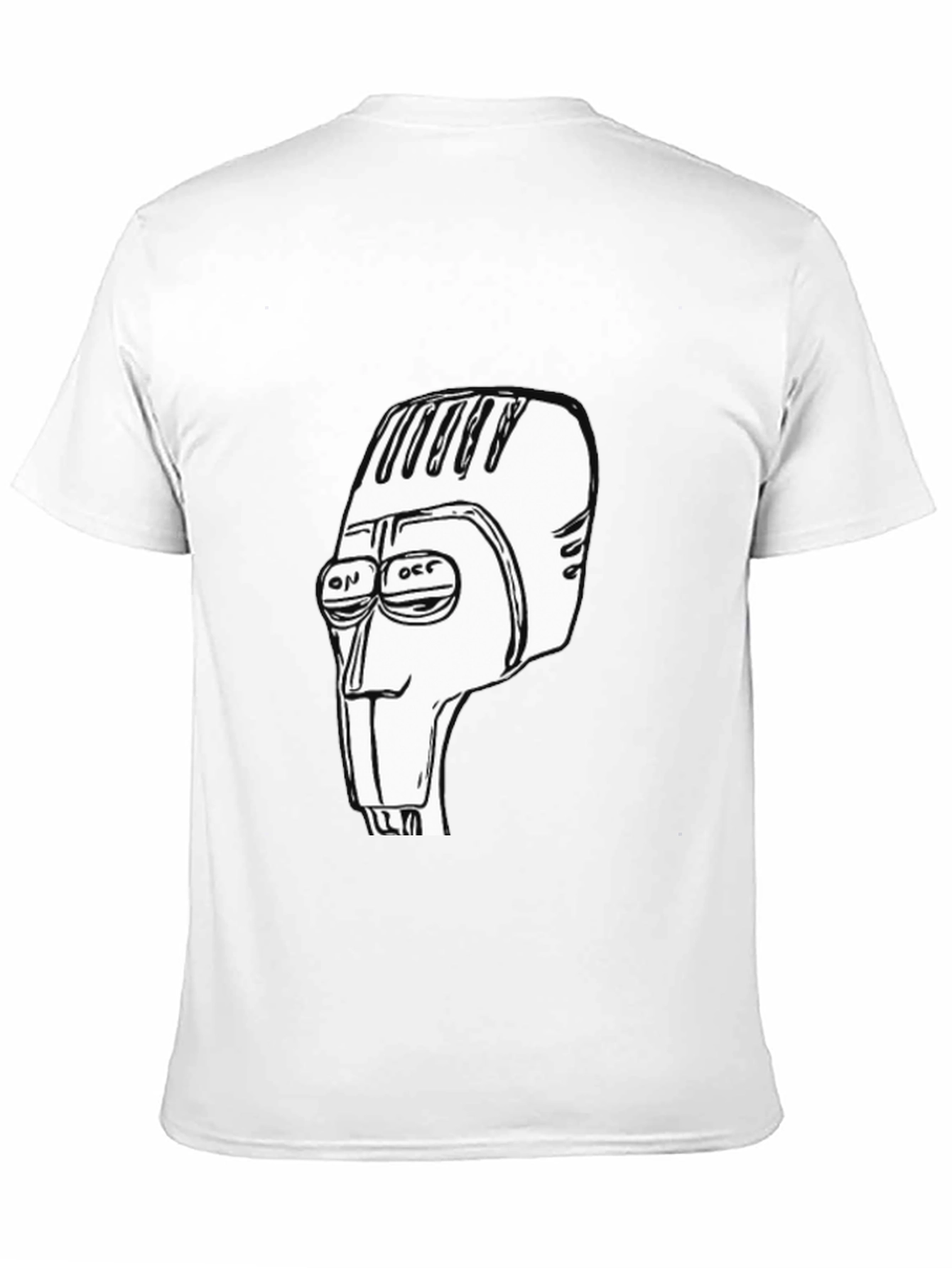 Retro Robot Head Graphic Tee - Black