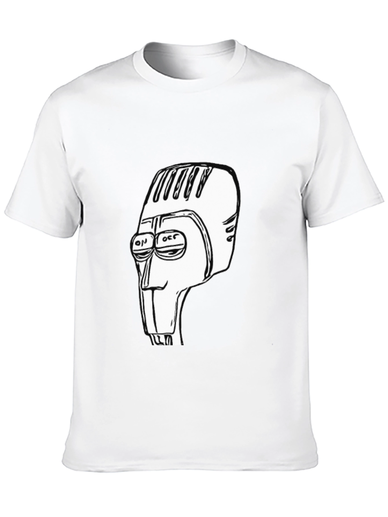 Retro Robot Head Graphic Tee - Black