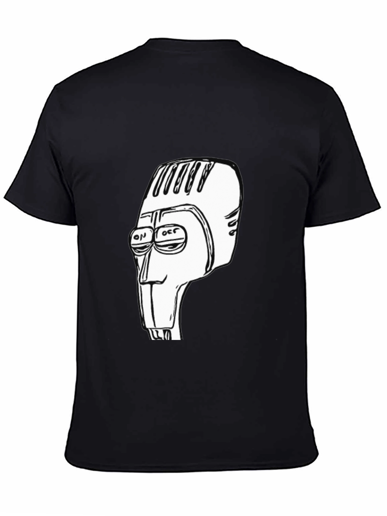 Retro Robot Head Graphic Tee - Black