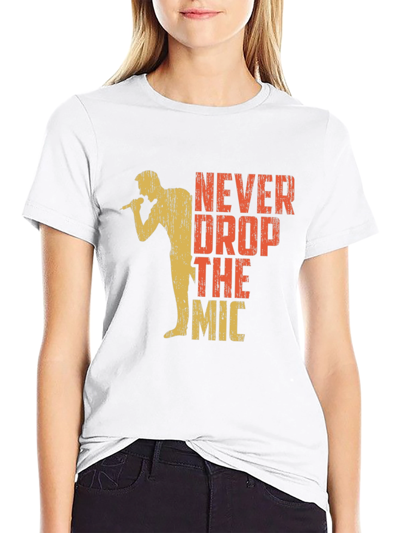 Never Drop The Mic Graphic Tee - Black