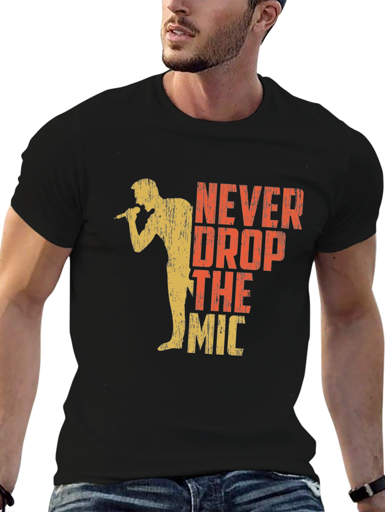 Never Drop The Mic Graphic Tee - Black