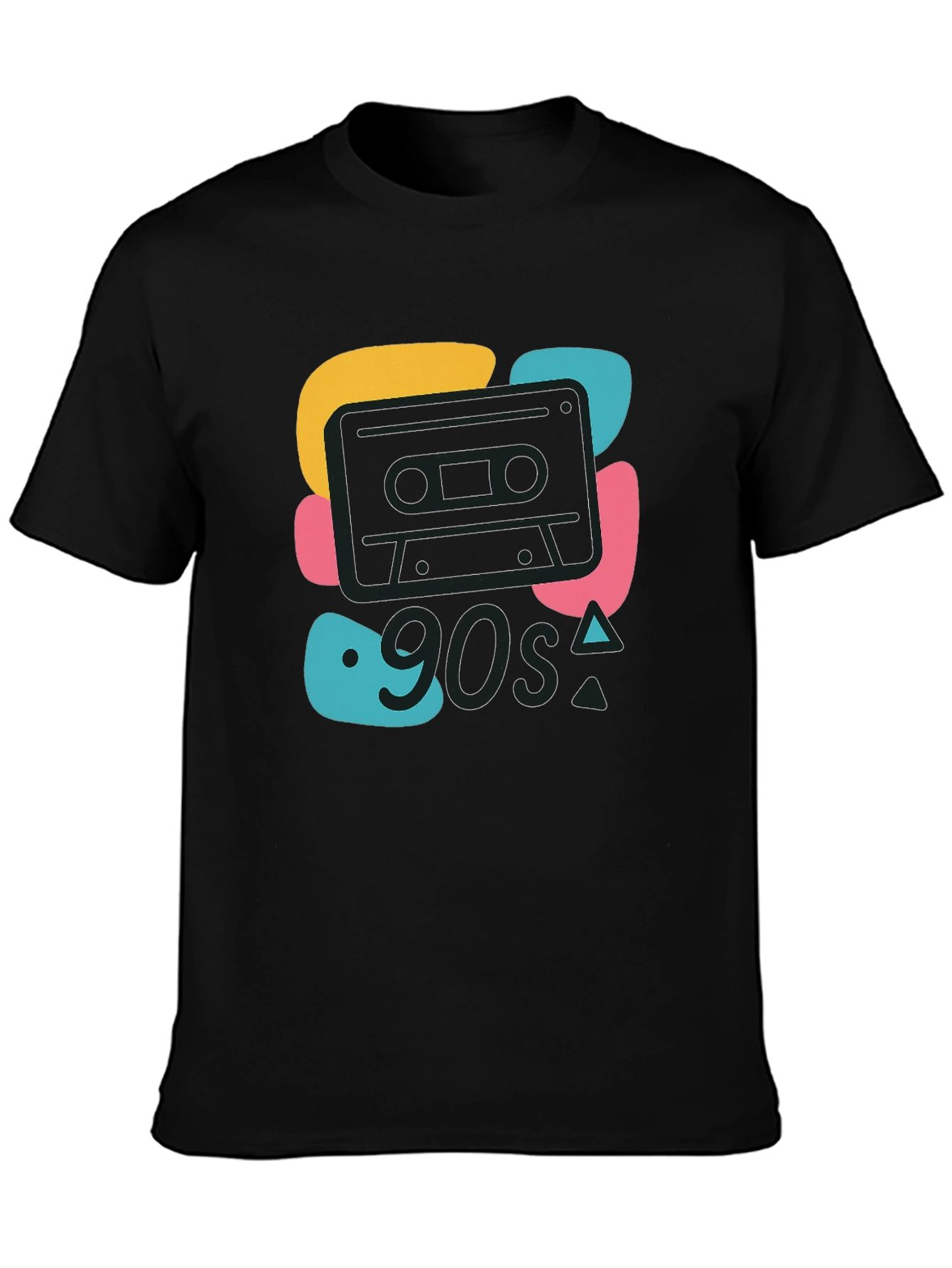 90s Cassette Graphic Tee - Retro Style Black T-Shirt
