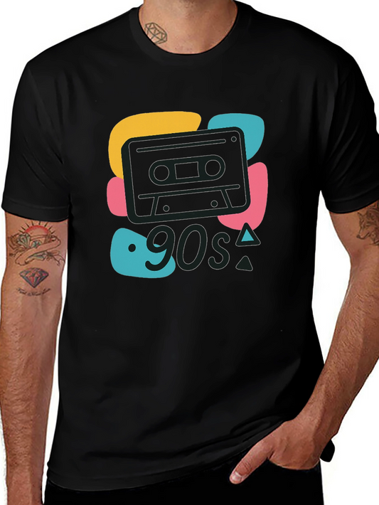 90s Cassette Graphic Tee - Retro Style Black T-Shirt
