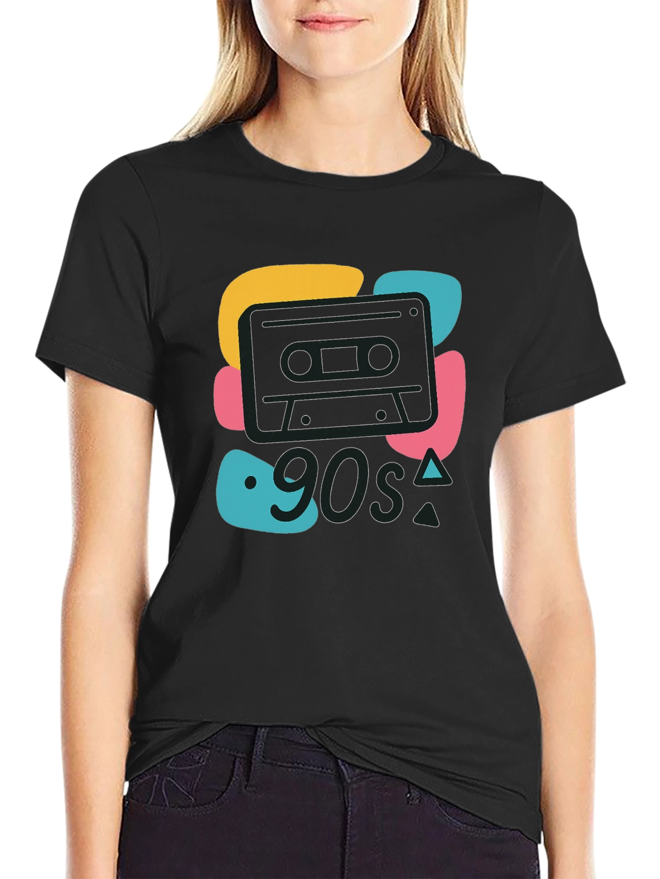 90s Cassette Graphic Tee - Retro Style Black T-Shirt