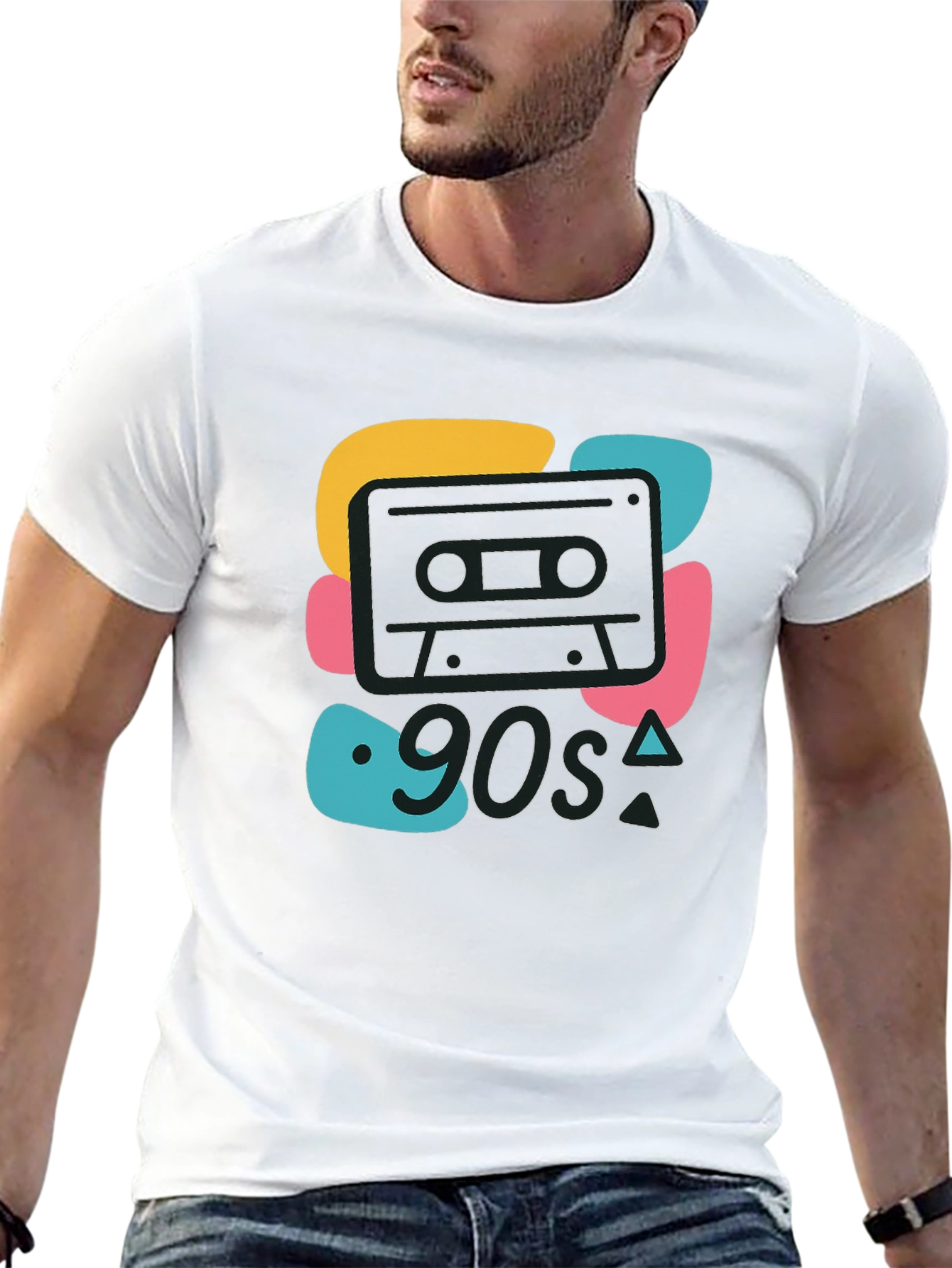 90s Cassette Graphic Tee - Retro Style Black T-Shirt