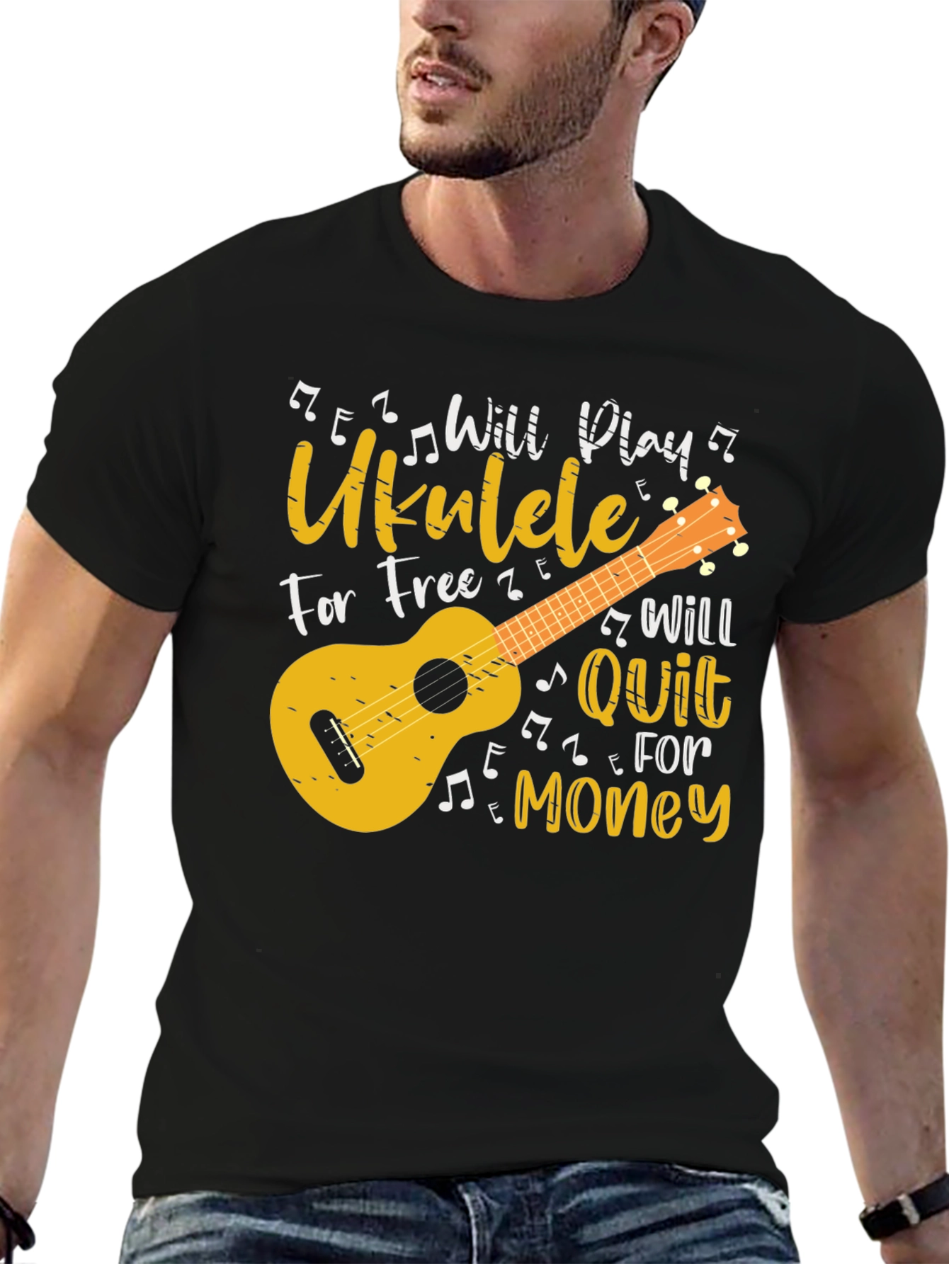 Ukulele Player Graphic T-Shirt - Music Lover Gift