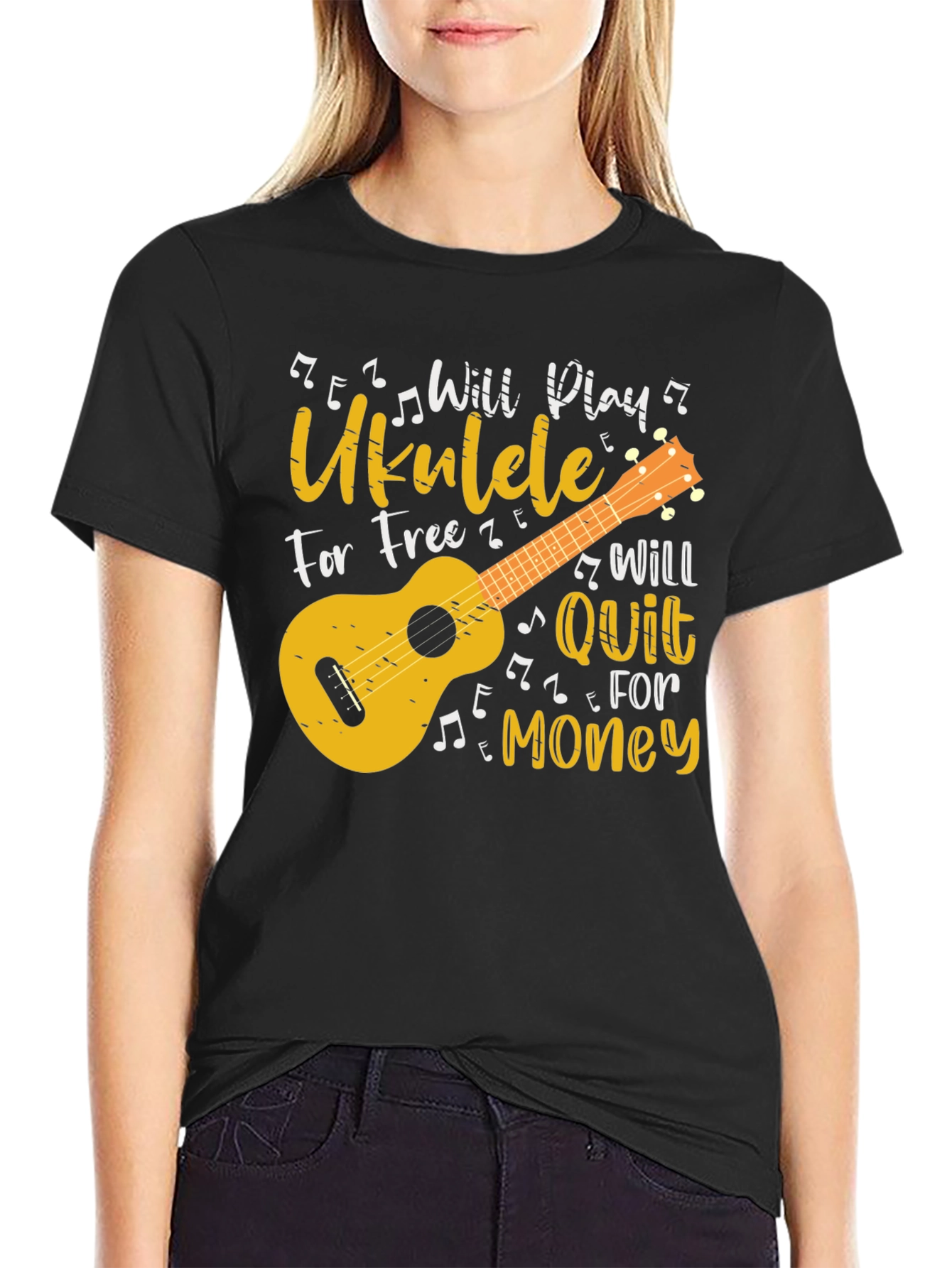 Ukulele Player Graphic T-Shirt - Music Lover Gift