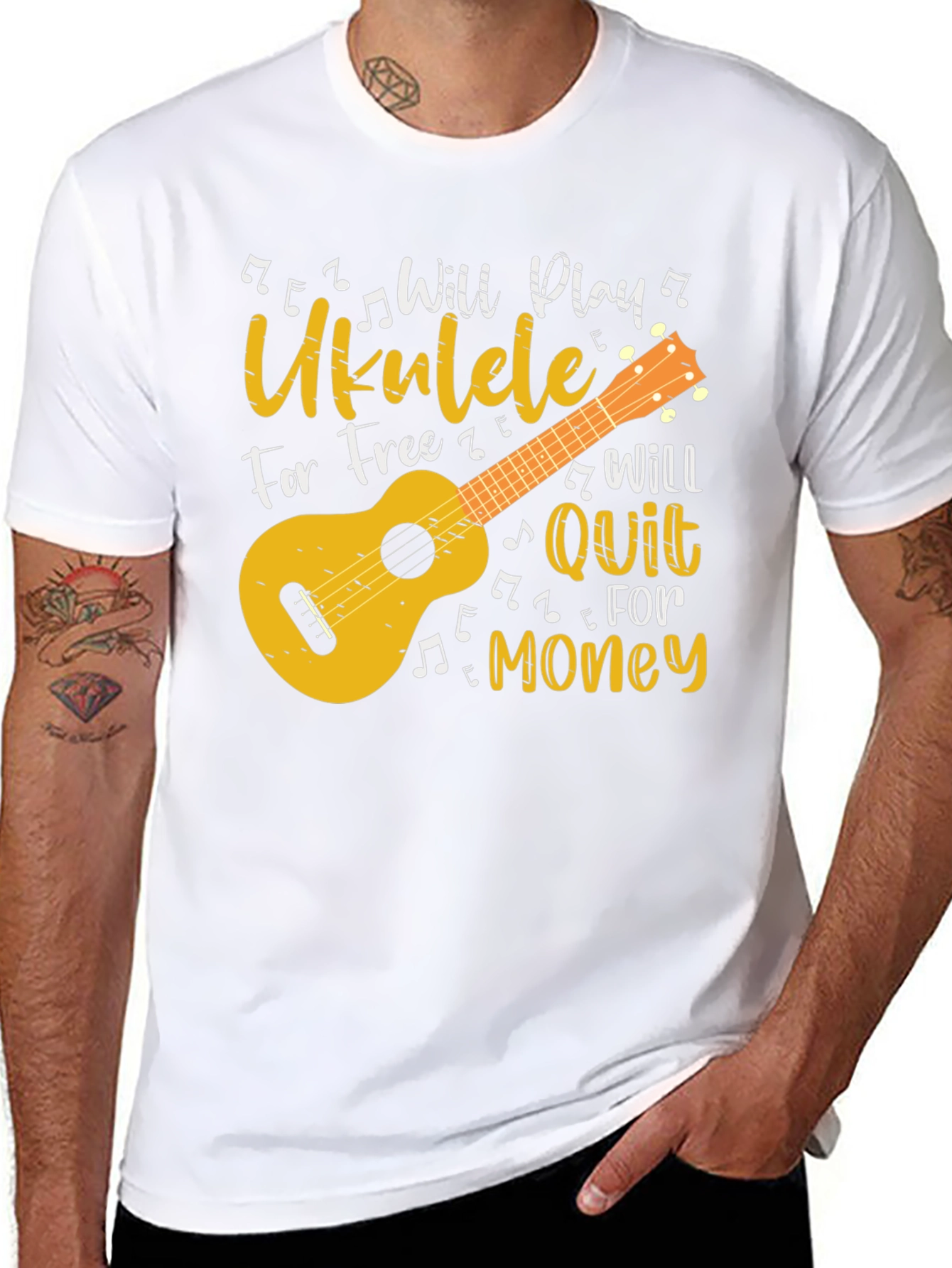 Ukulele Player Graphic T-Shirt - Music Lover Gift
