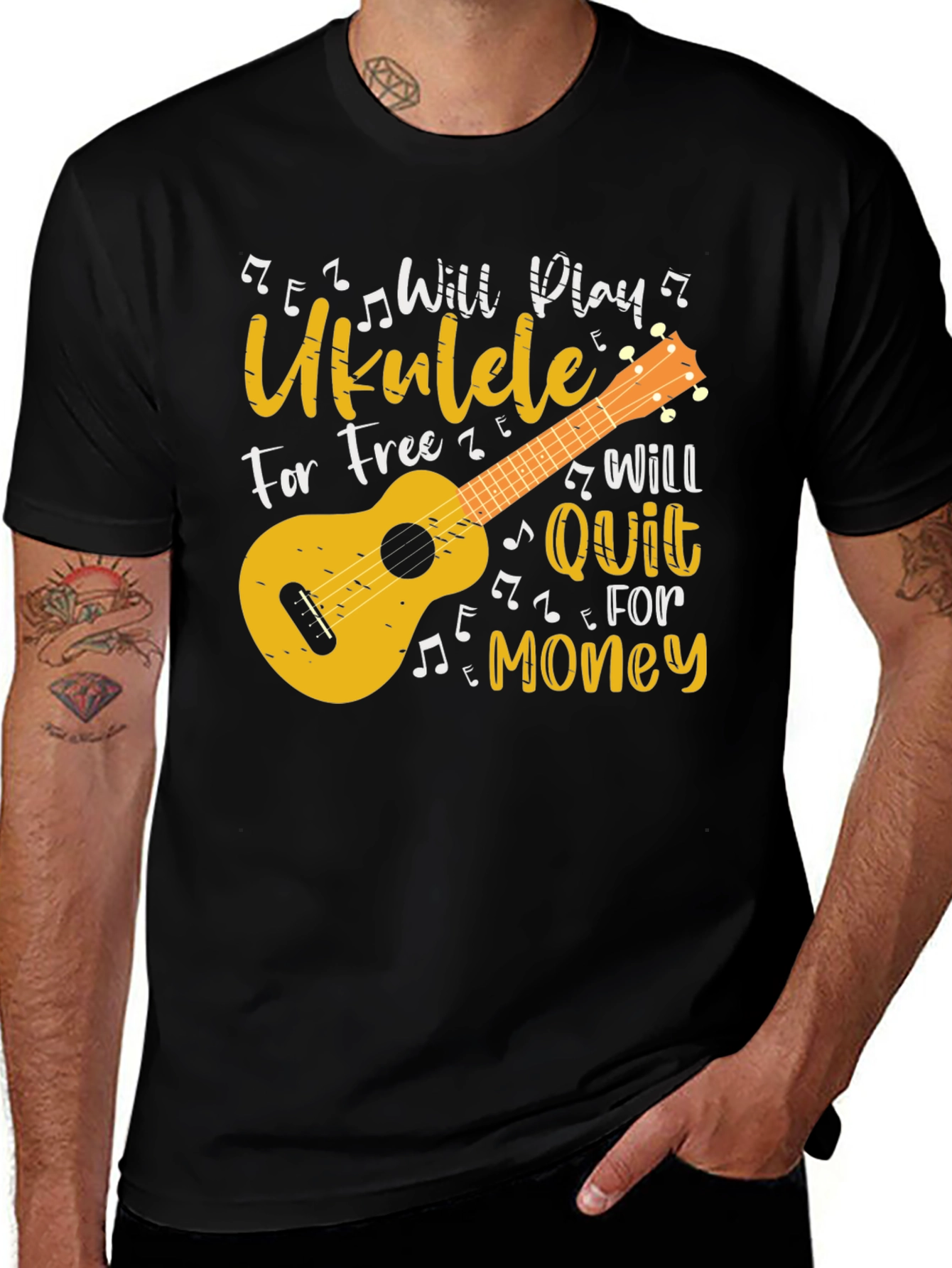 Ukulele Player Graphic T-Shirt - Music Lover Gift