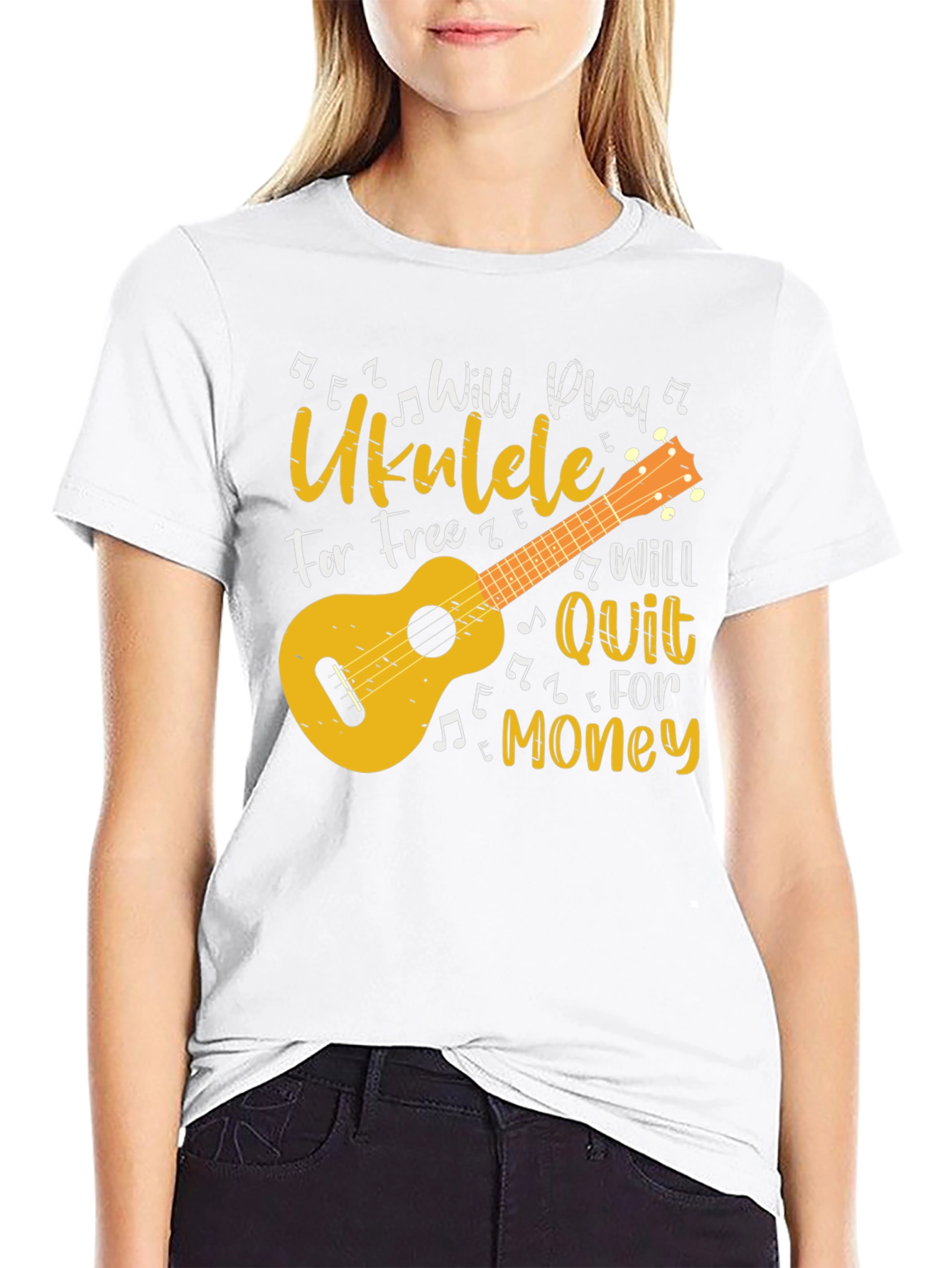 Ukulele Player Graphic T-Shirt - Music Lover Gift