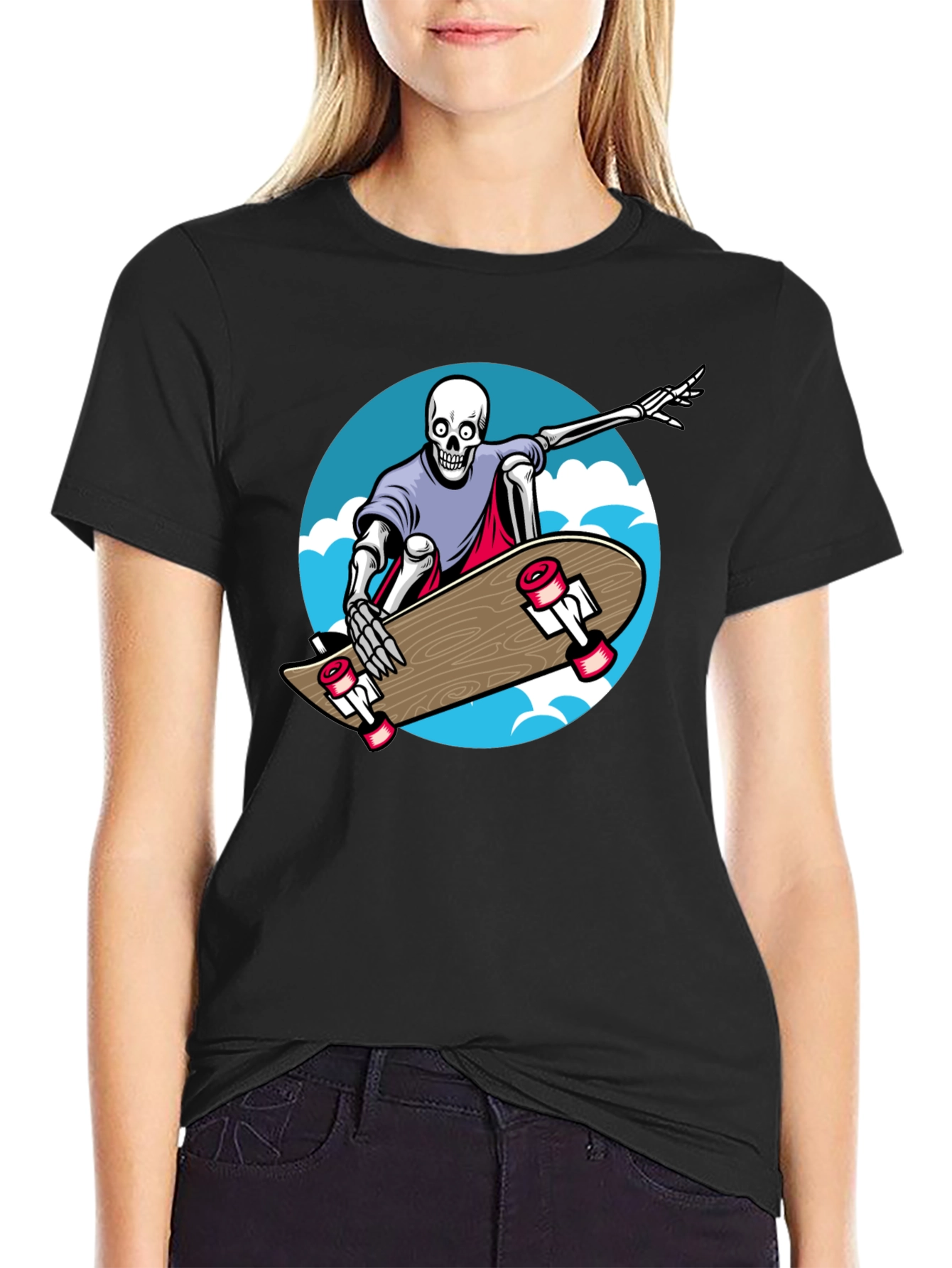 Skateboarding Skeleton Graphic Tee - Cool & Unique Design