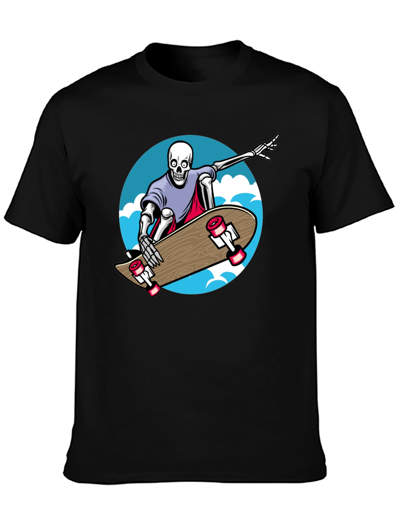 Skateboarding Skeleton Graphic Tee - Cool & Unique Design