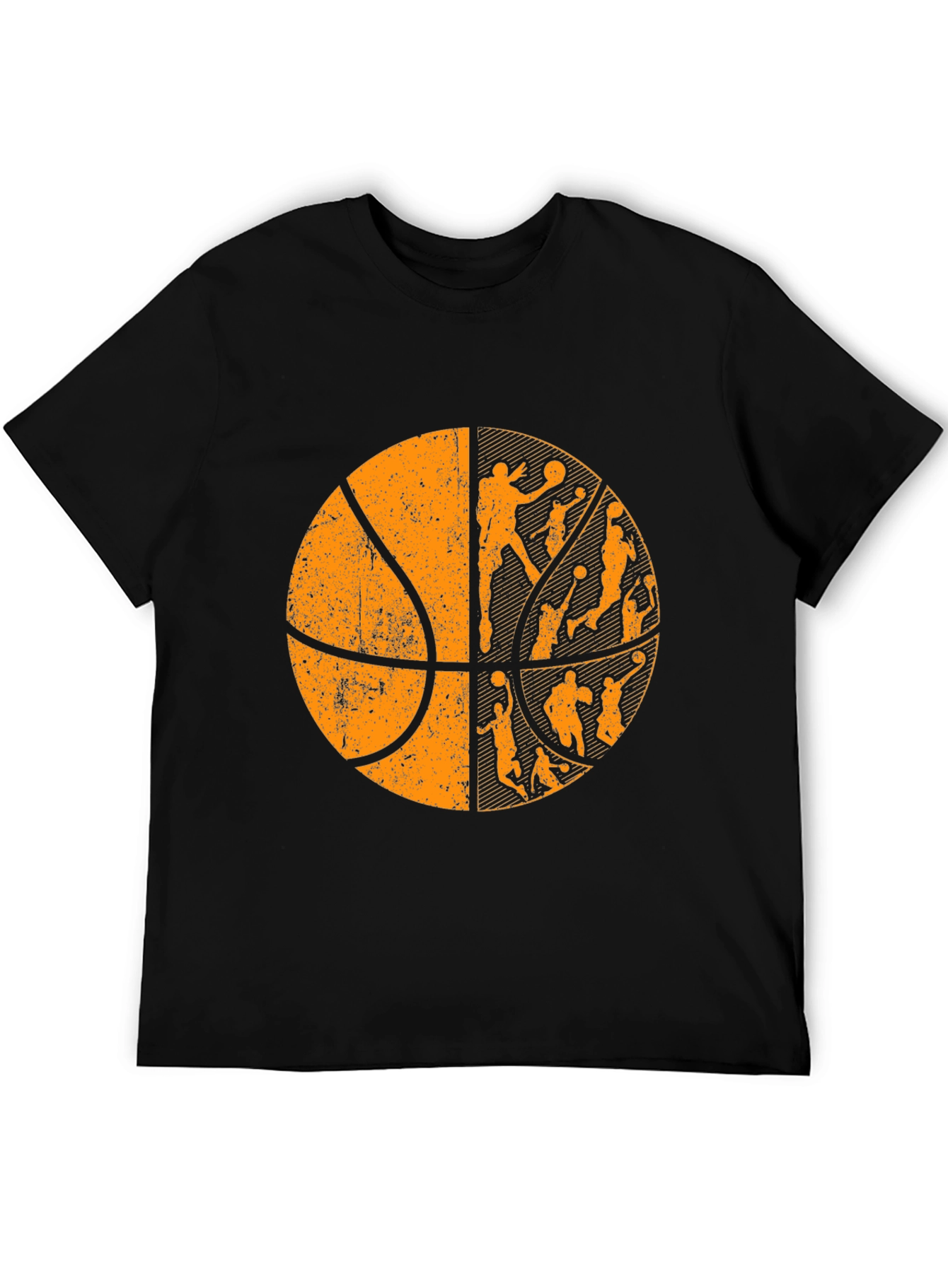 Basketball Graphic Tee - Black Cotton T-Shirt