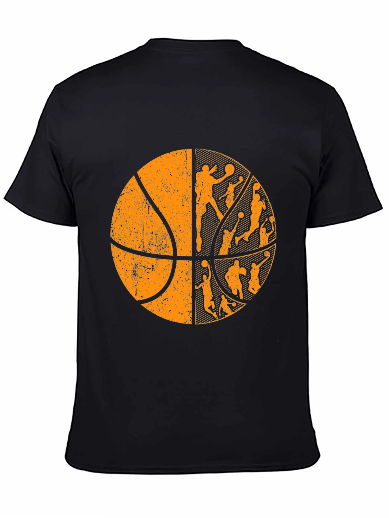 Basketball Graphic Tee - Black Cotton T-Shirt