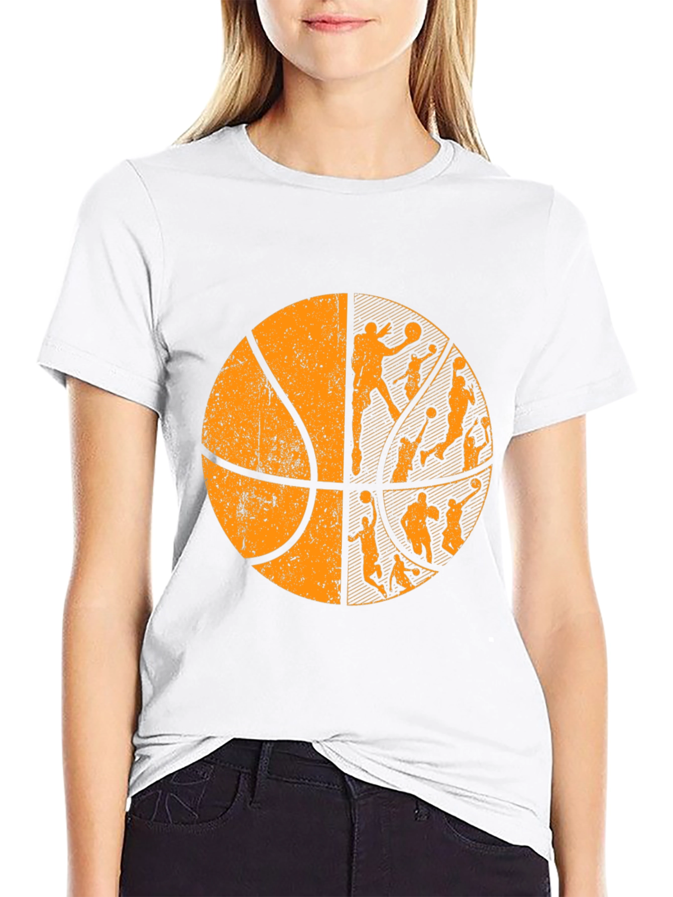 Basketball Graphic Tee - Black Cotton T-Shirt