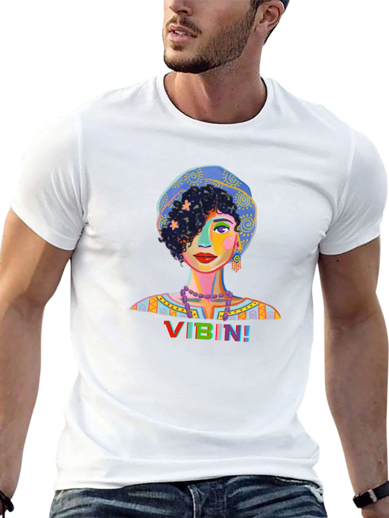 Vibin Woman Graphic Print Black T-Shirt
