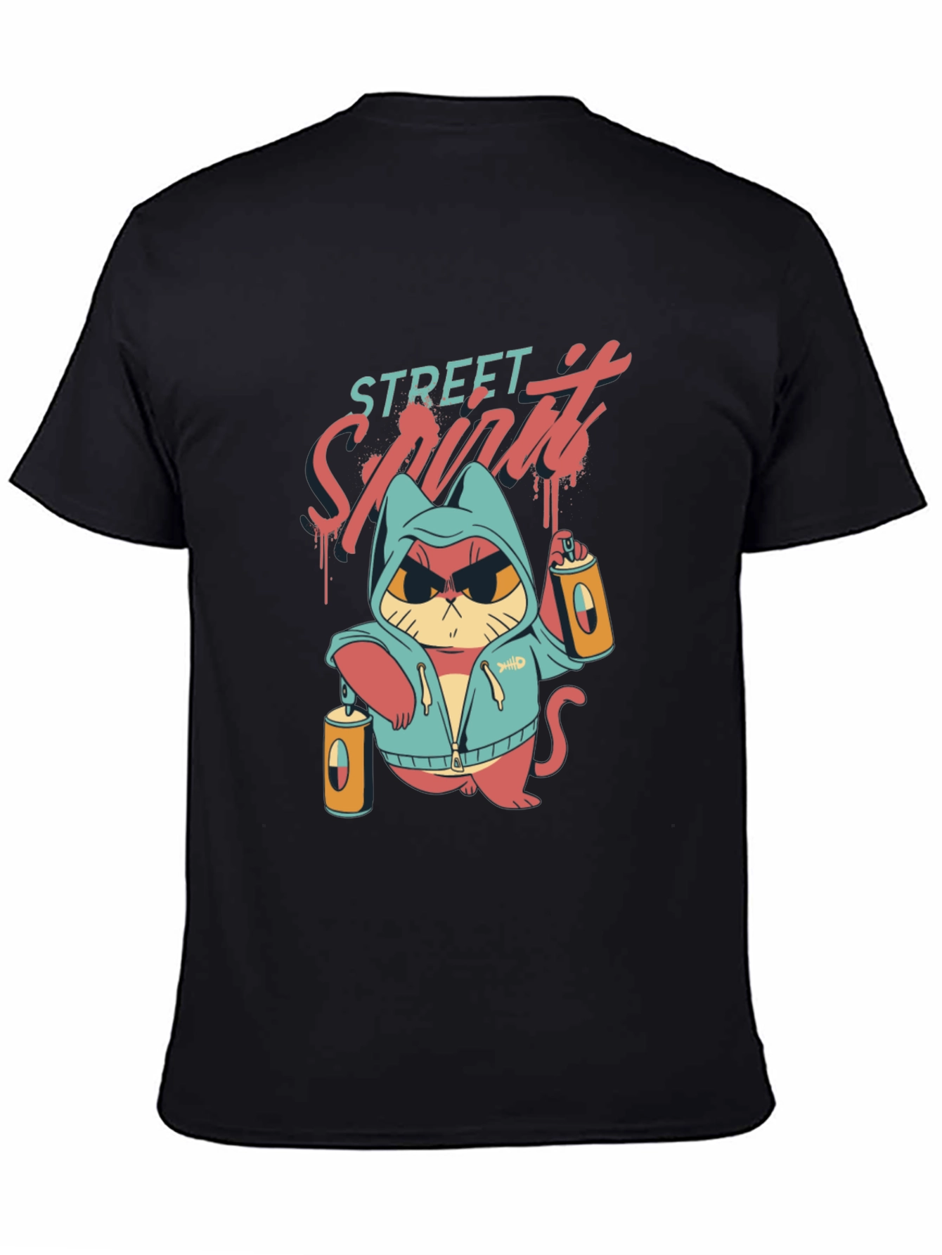 Street Spirit Cat Graphic T-Shirt