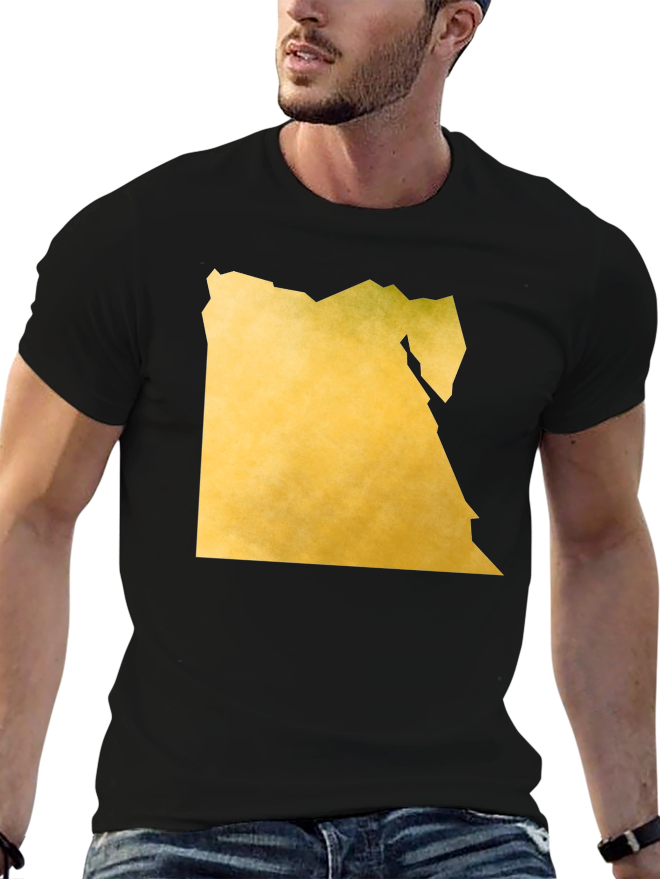 Egypt Map Tee - Black Graphic T-Shirt