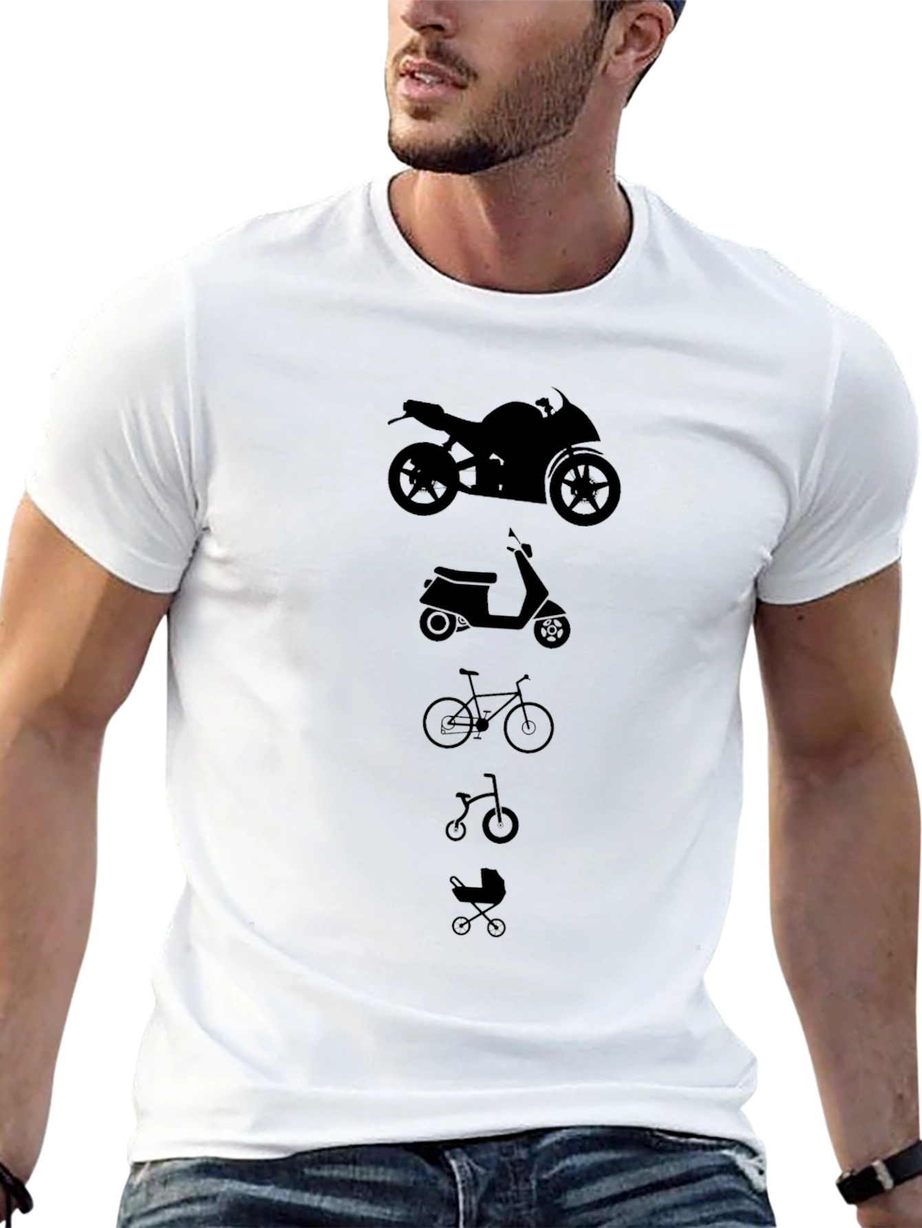 Evolution of Wheels Black Graphic Tee