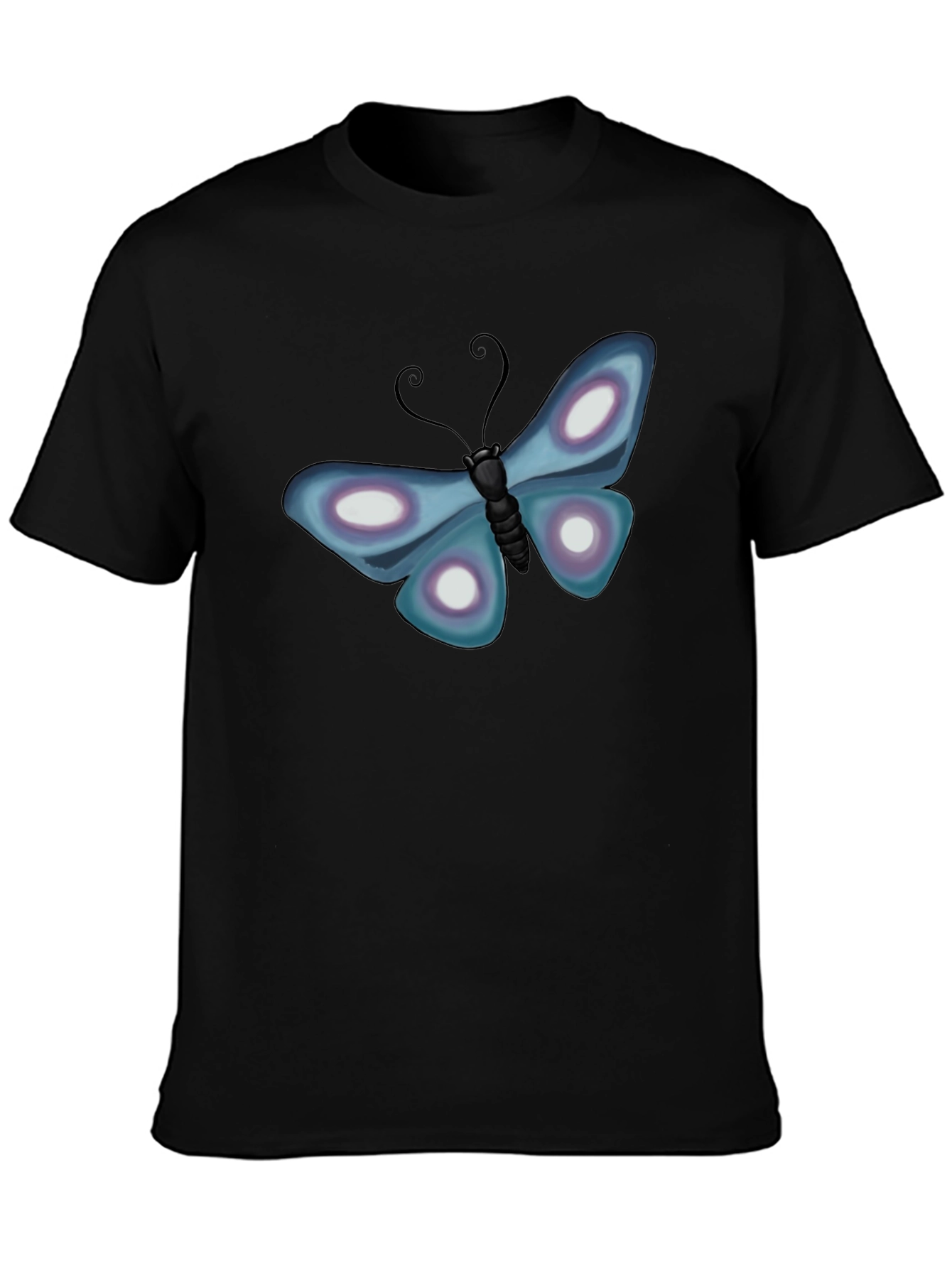 Butterfly Graphic T-Shirt - Black Casual Tee