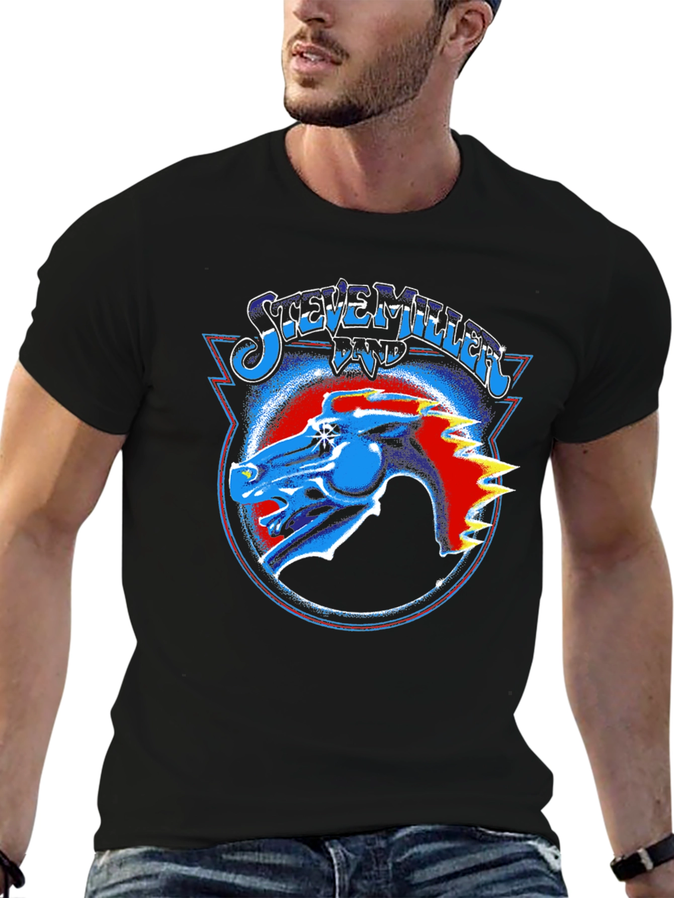 Steve Miller Band Graphic Print Mens T-Shirt
