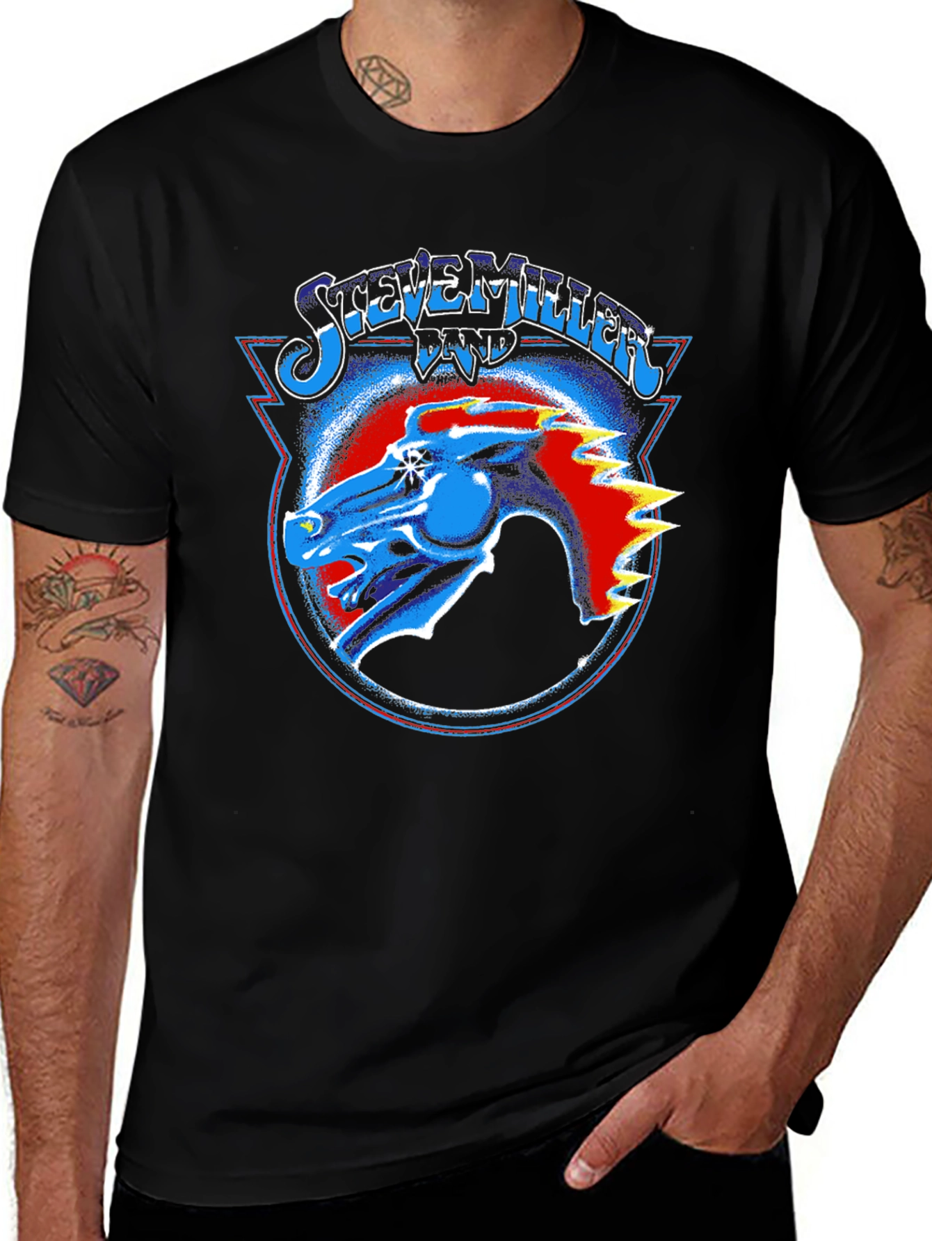 Steve Miller Band Graphic Print Mens T-Shirt