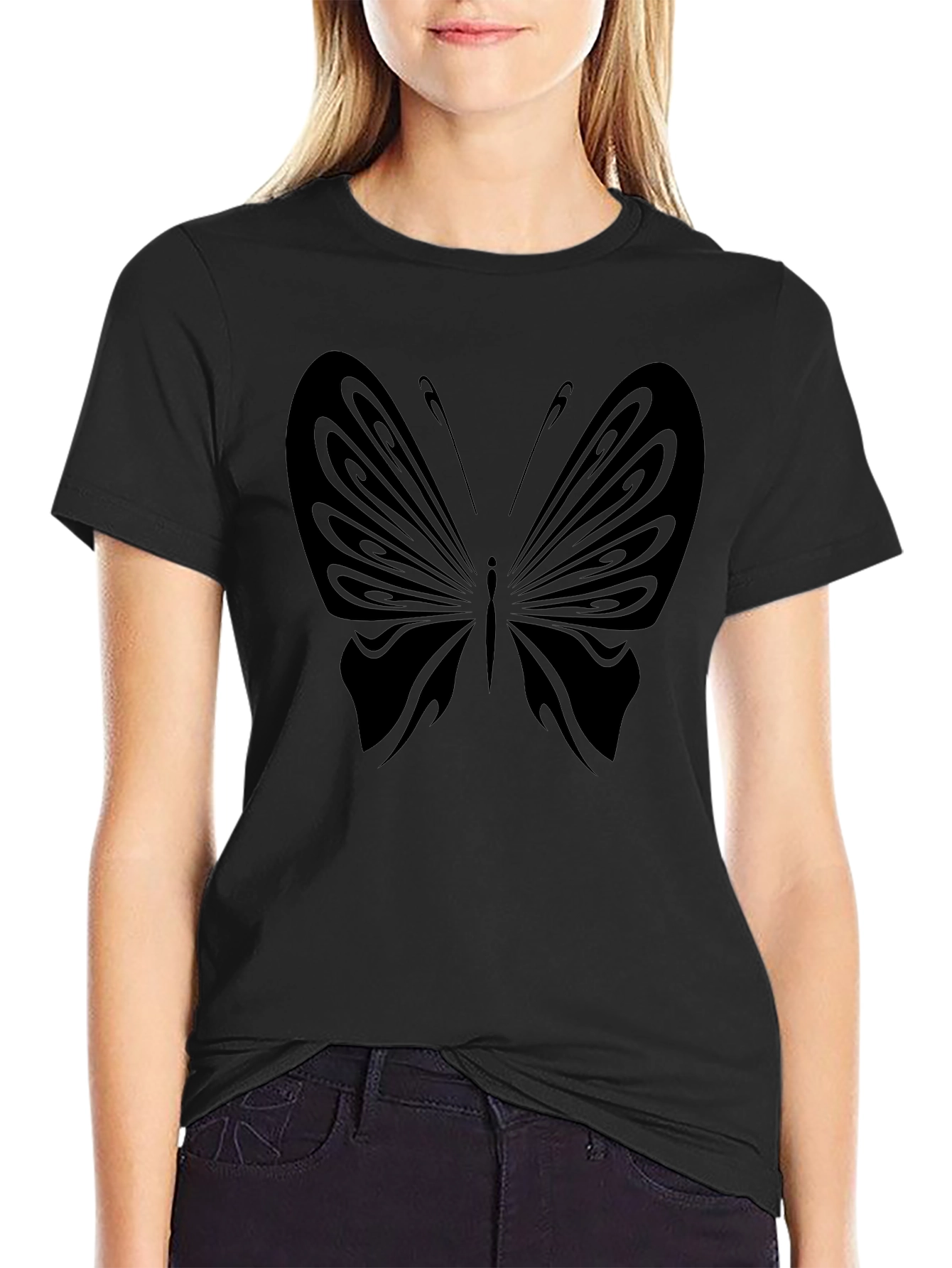 Black Butterfly Graphic Tee - Stylish Mens T-Shirt