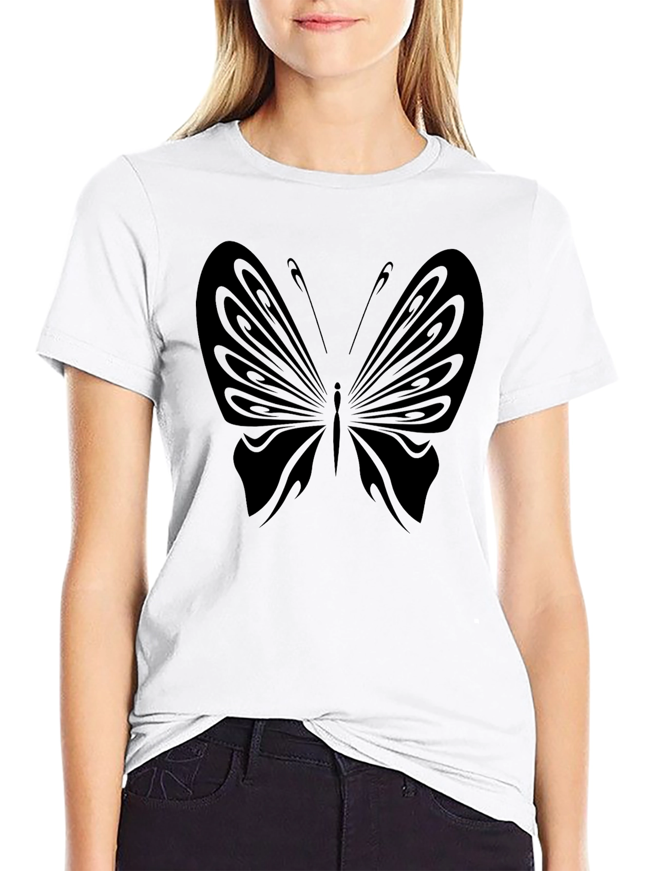 Black Butterfly Graphic Tee - Stylish Mens T-Shirt