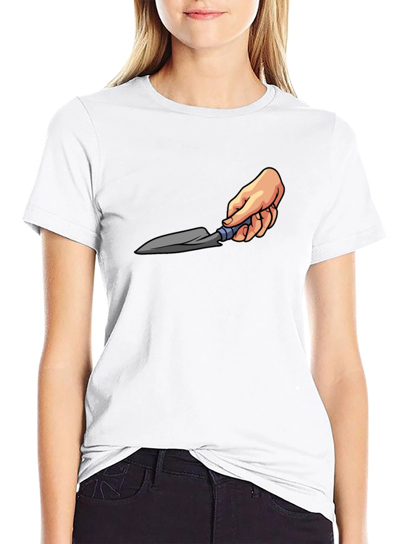 Gardening Trowel Graphic Tee - Black Cotton T-Shirt
