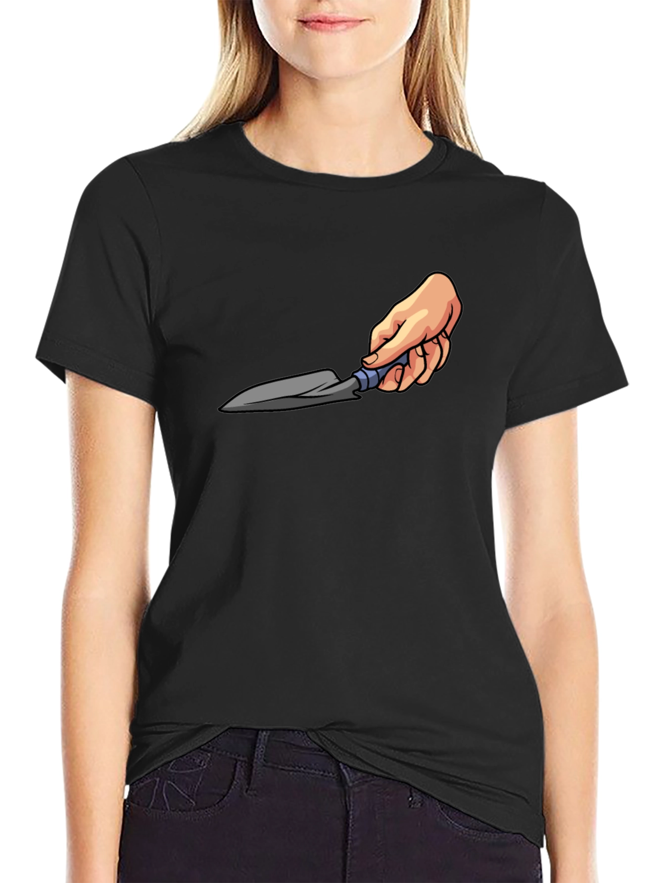 Gardening Trowel Graphic Tee - Black Cotton T-Shirt