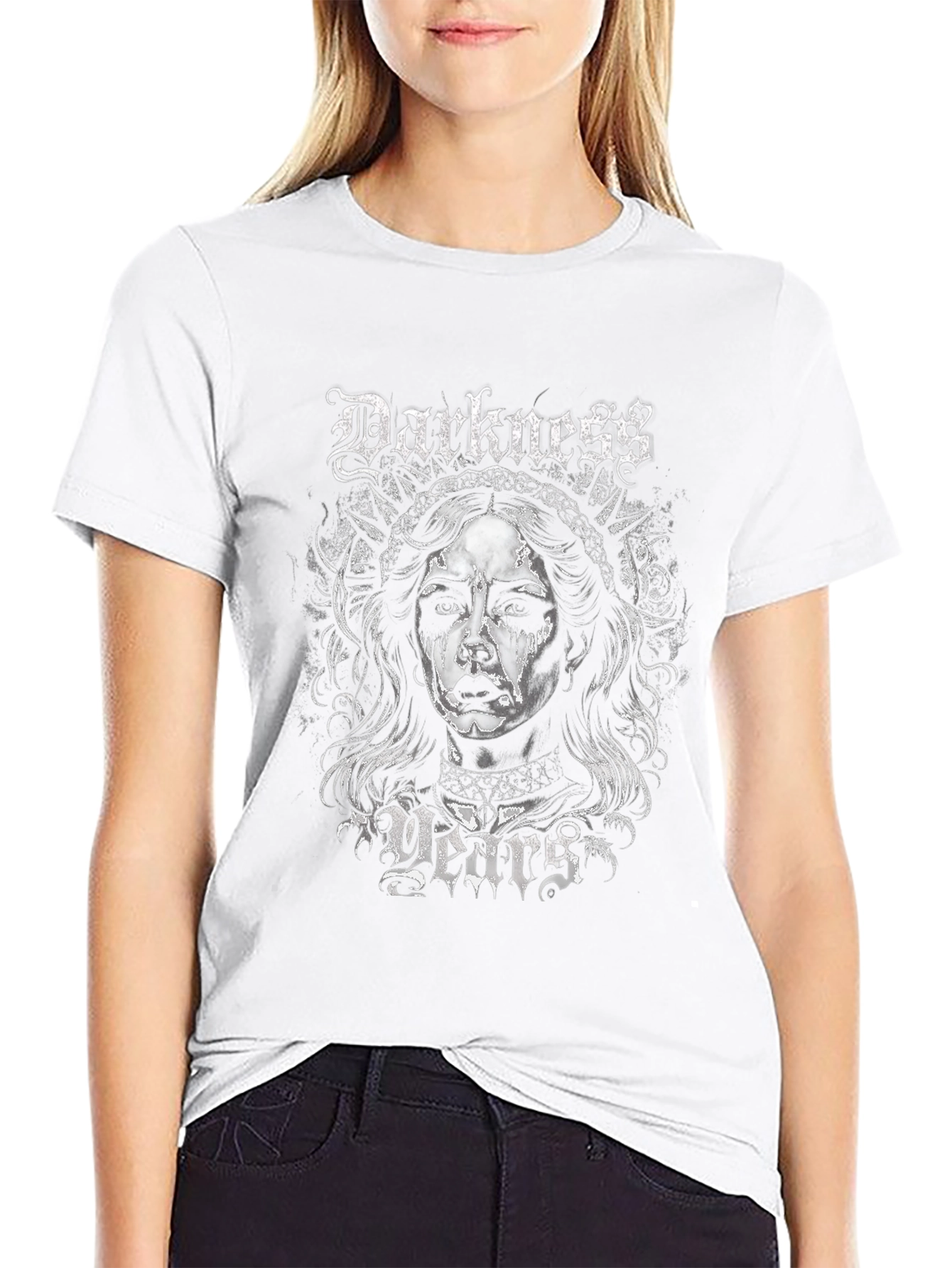 Darkness Years Graphic Print Black T-Shirt