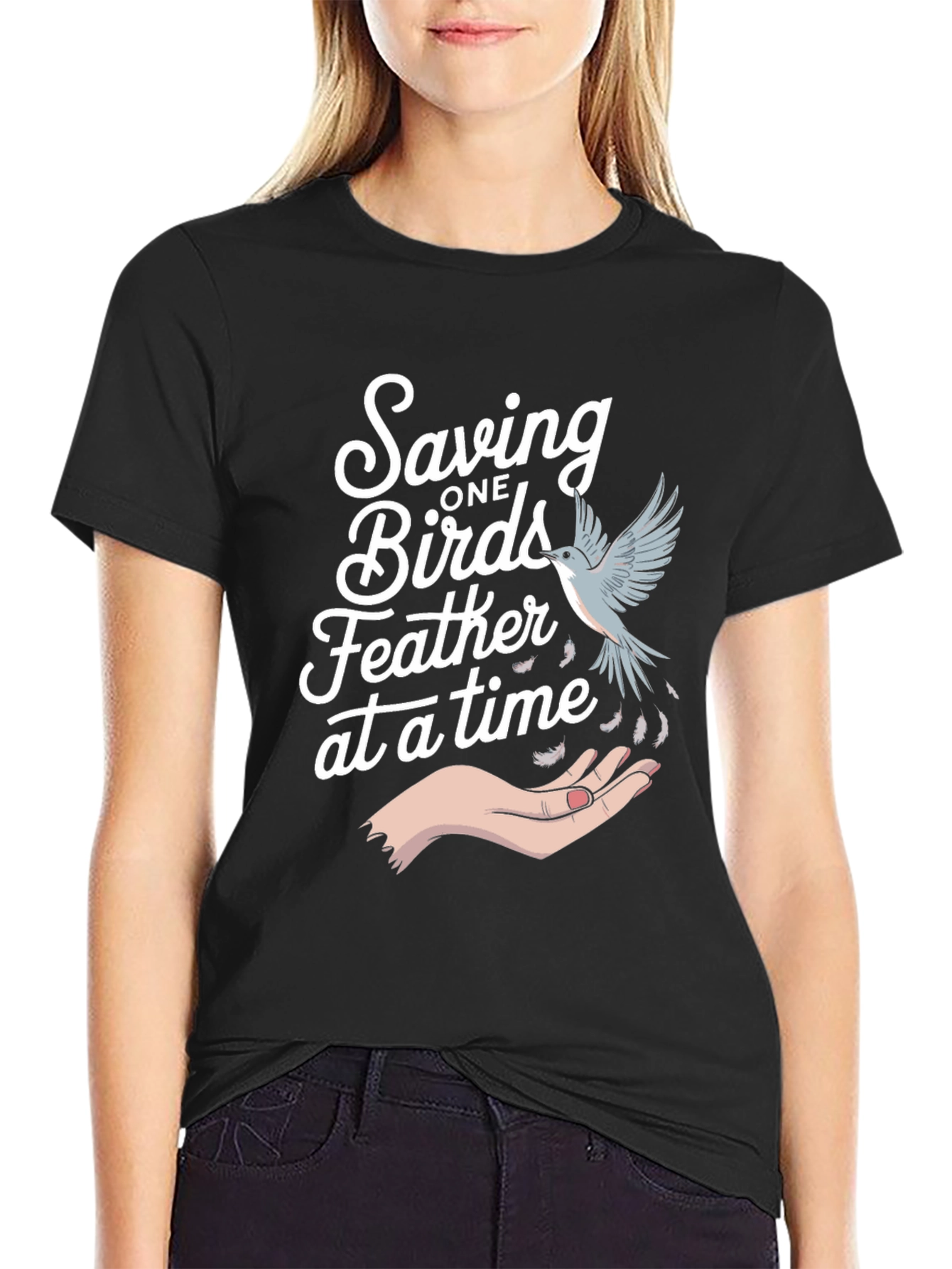 Saving Birds Graphic Tee - Eco-Friendly Bird Lover T-Shirt