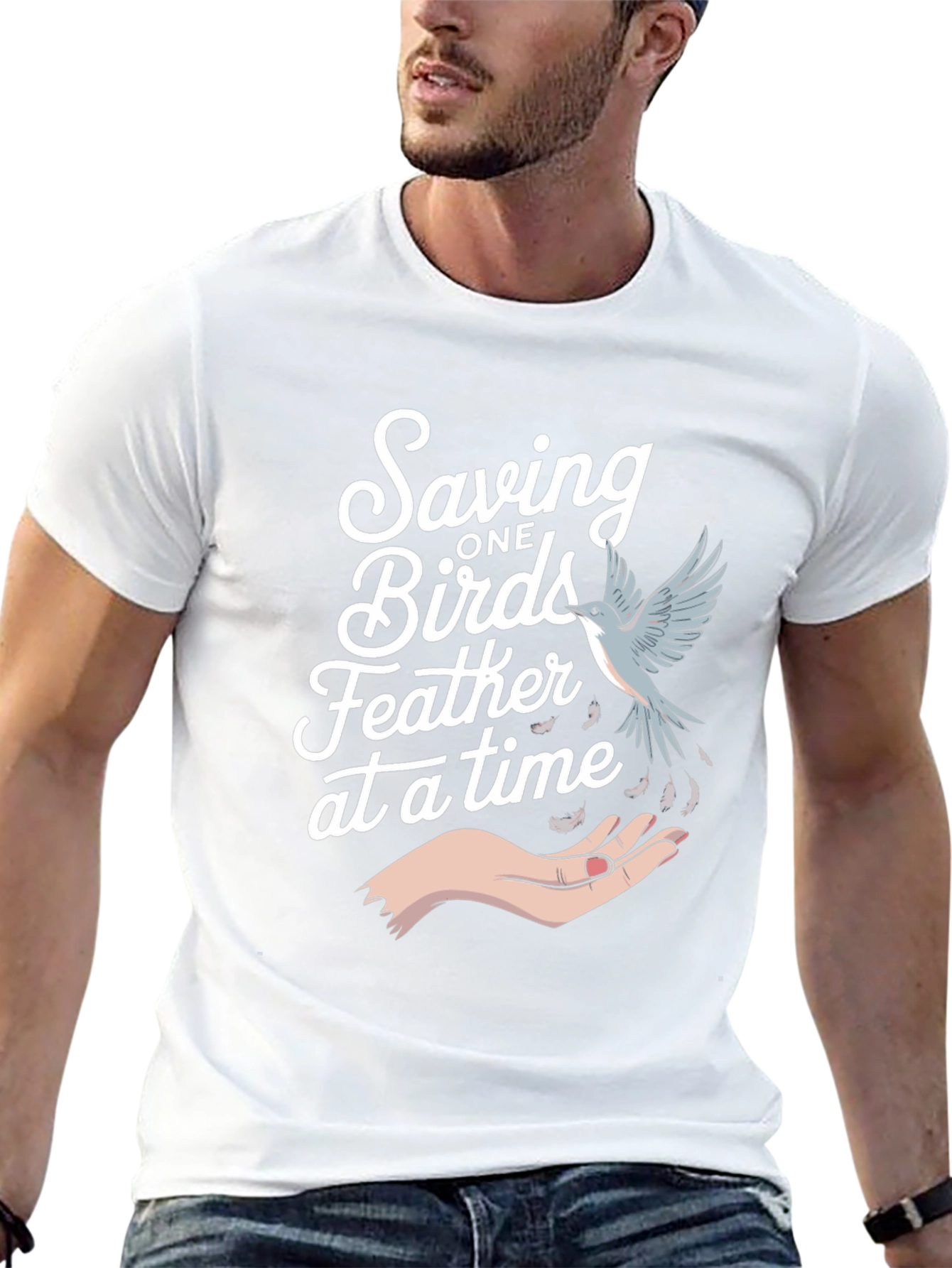 Saving Birds Graphic Tee - Eco-Friendly Bird Lover T-Shirt