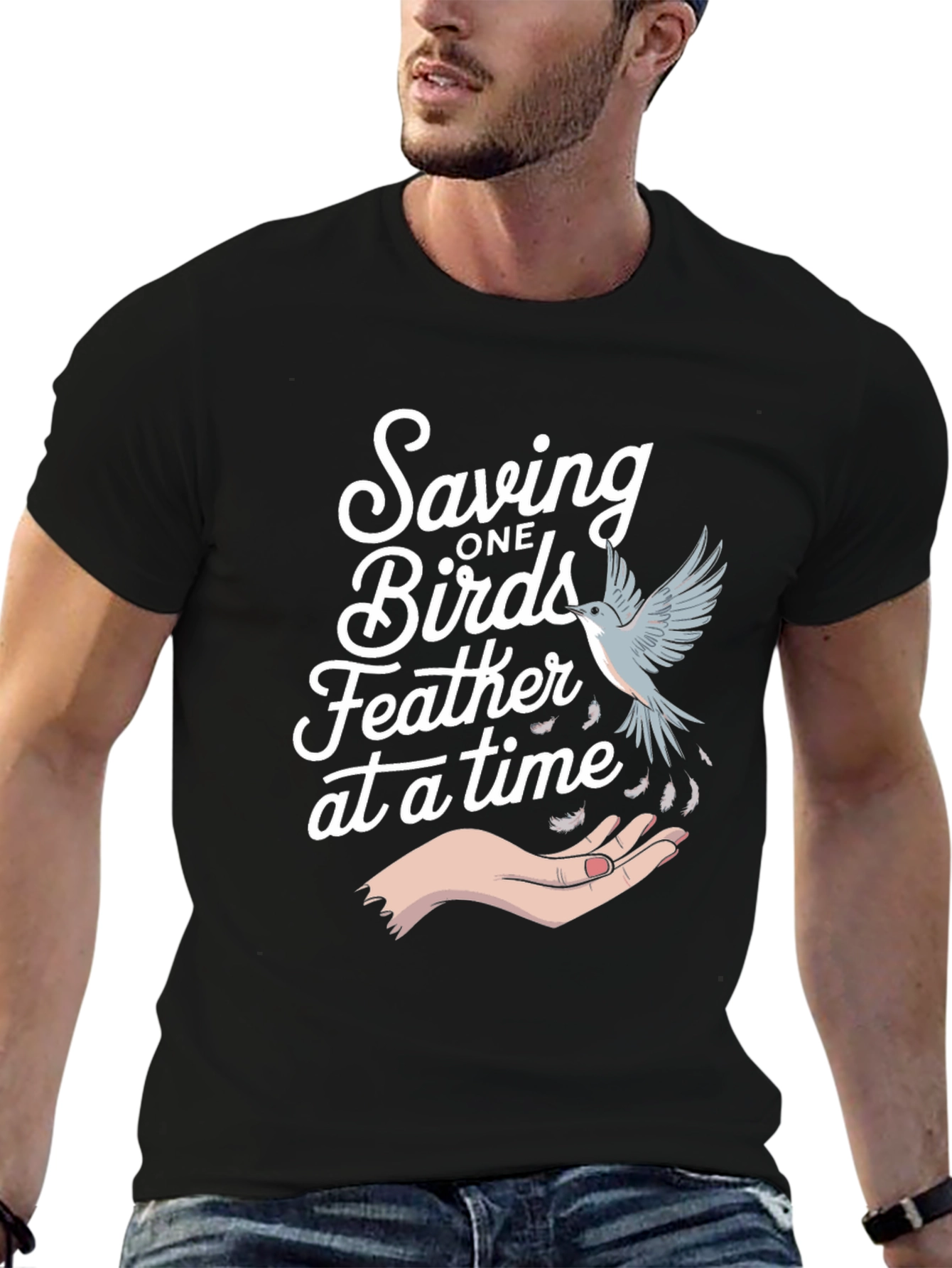 Saving Birds Graphic Tee - Eco-Friendly Bird Lover T-Shirt