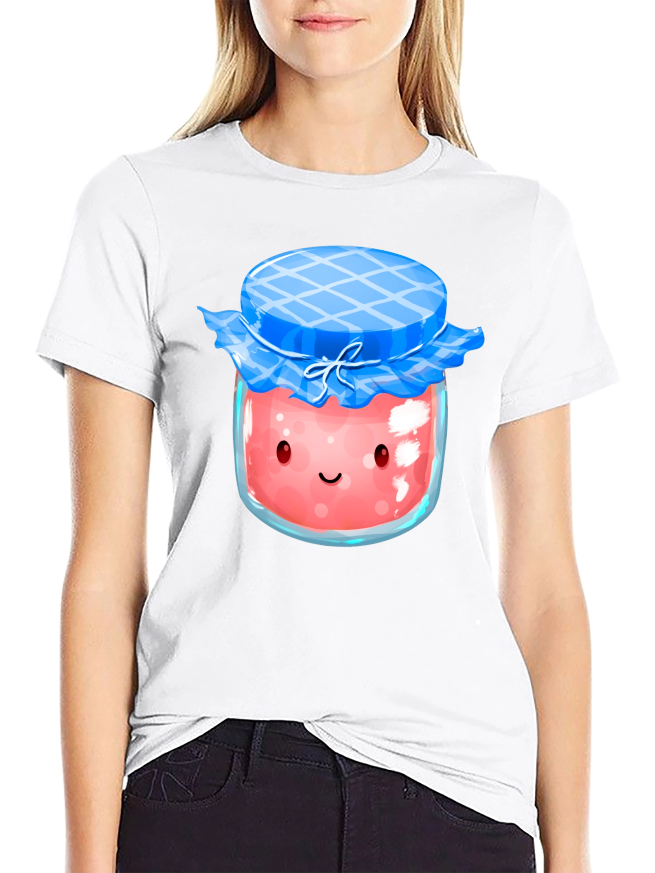 Cute Kawaii Strawberry Jam Jar Graphic T-Shirt