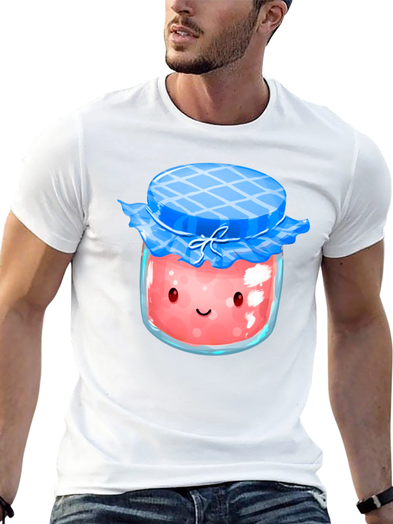 Cute Kawaii Strawberry Jam Jar Graphic T-Shirt